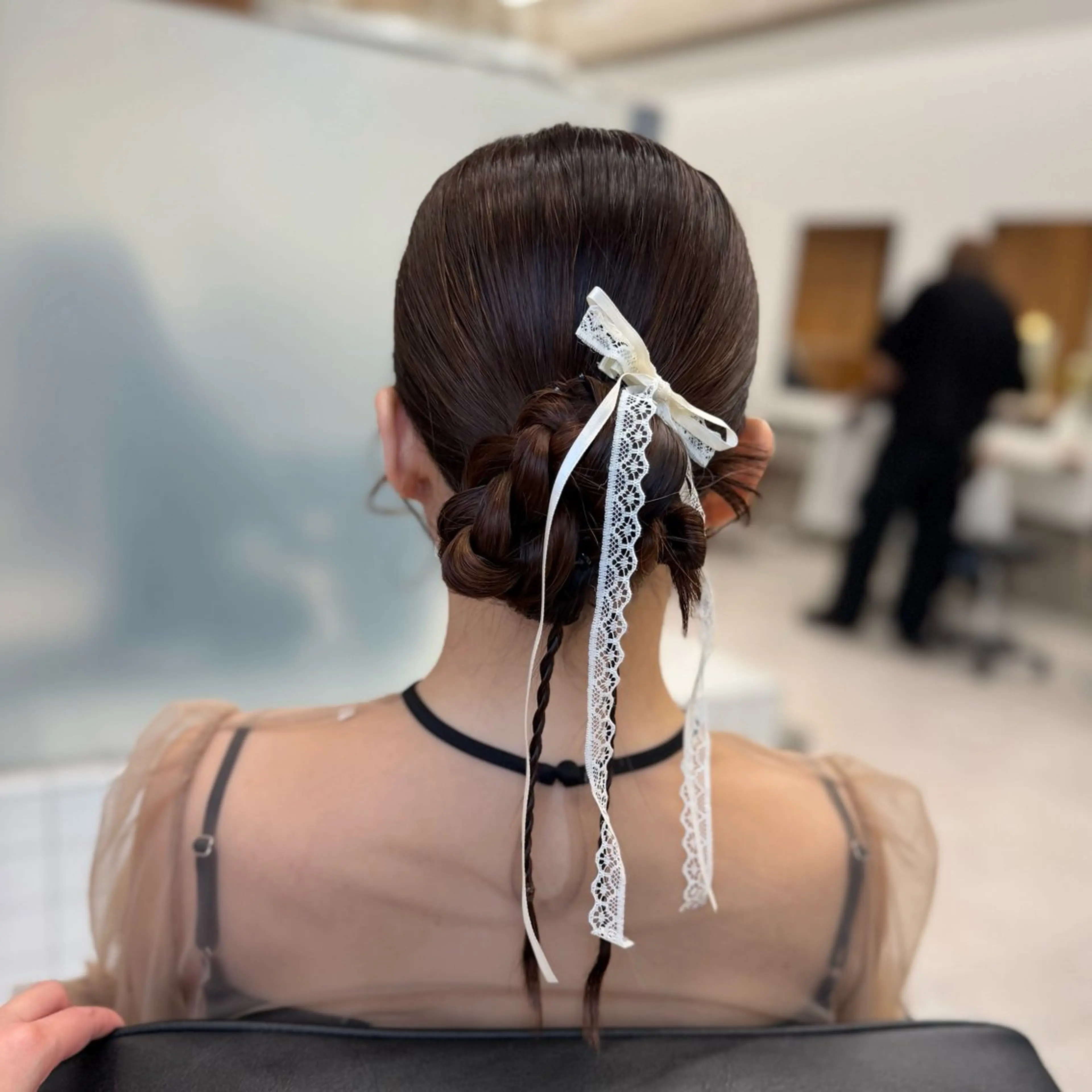 セミロング カラー ヘアアレンジ 縮毛矯正+モテカラー 🎀✨MIHOのヘアスタイル