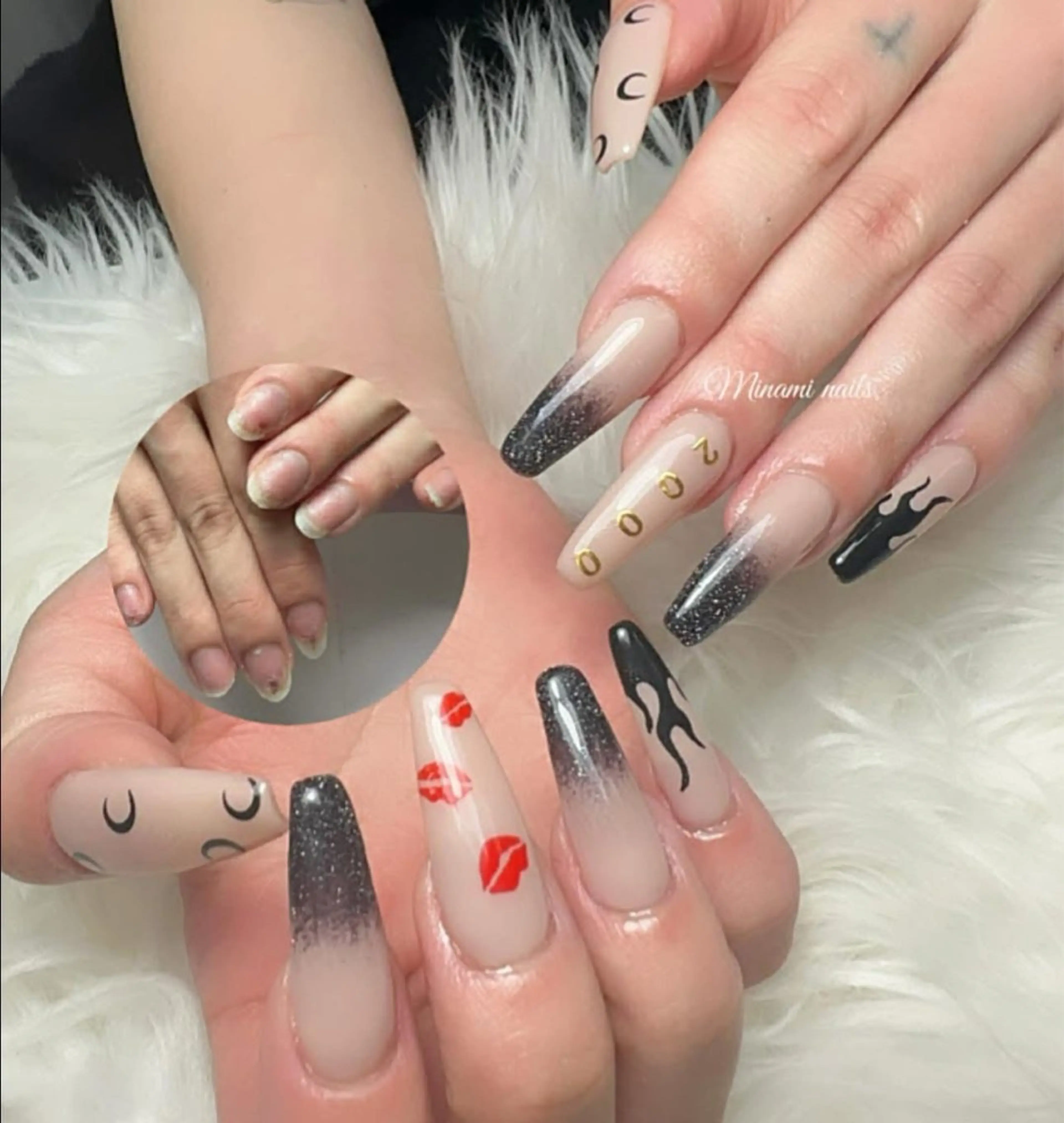 ネイル アートネイル オーロラネイル ガーリー キラキラネイル 韓国ネイル ハンドネイル Minami Nailsのネイルデザイン