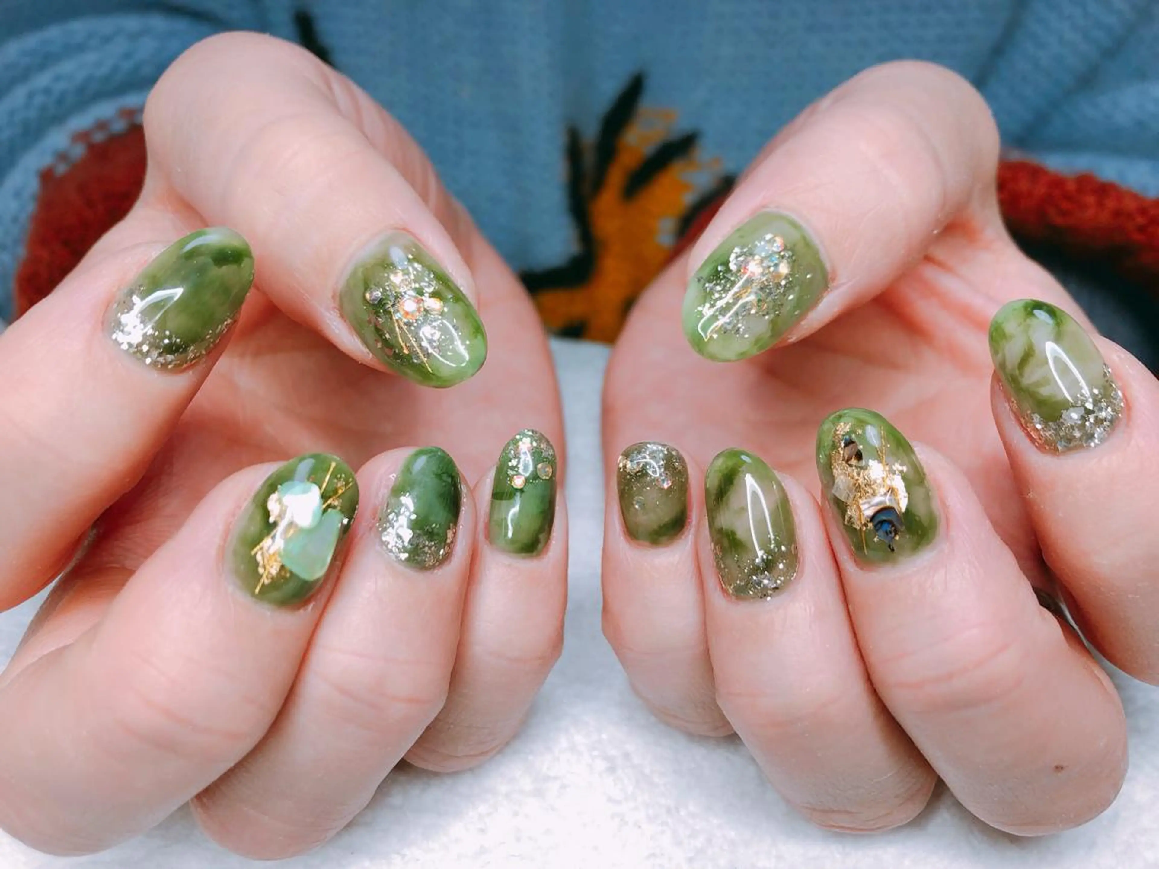 ミディアム ネイル 長さ出し専門 nynaのネイルデザイン