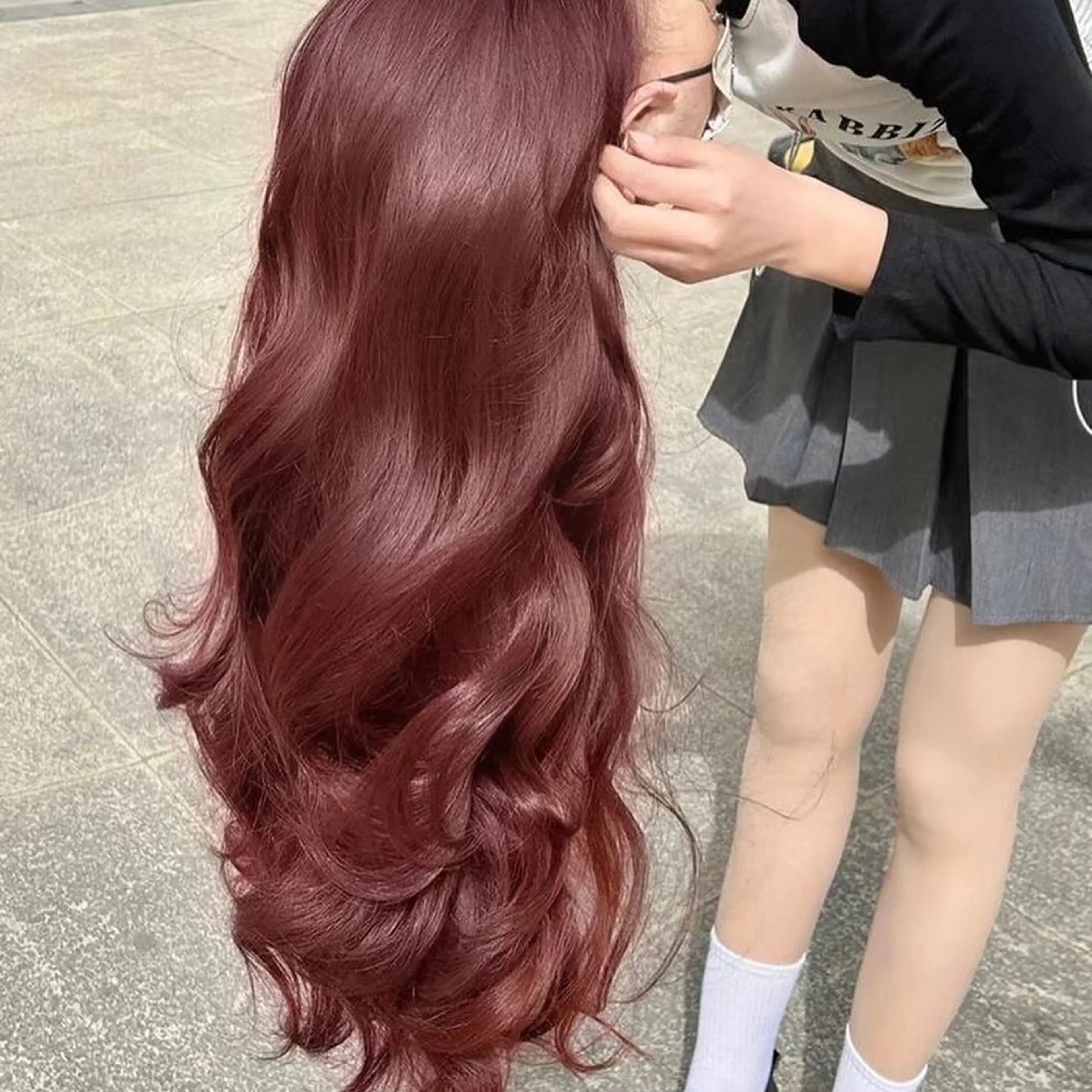 ロング 韓国風ヘア レイヤーカット ワンホンヘア ERIKA YAMAMOTOのヘアスタイル