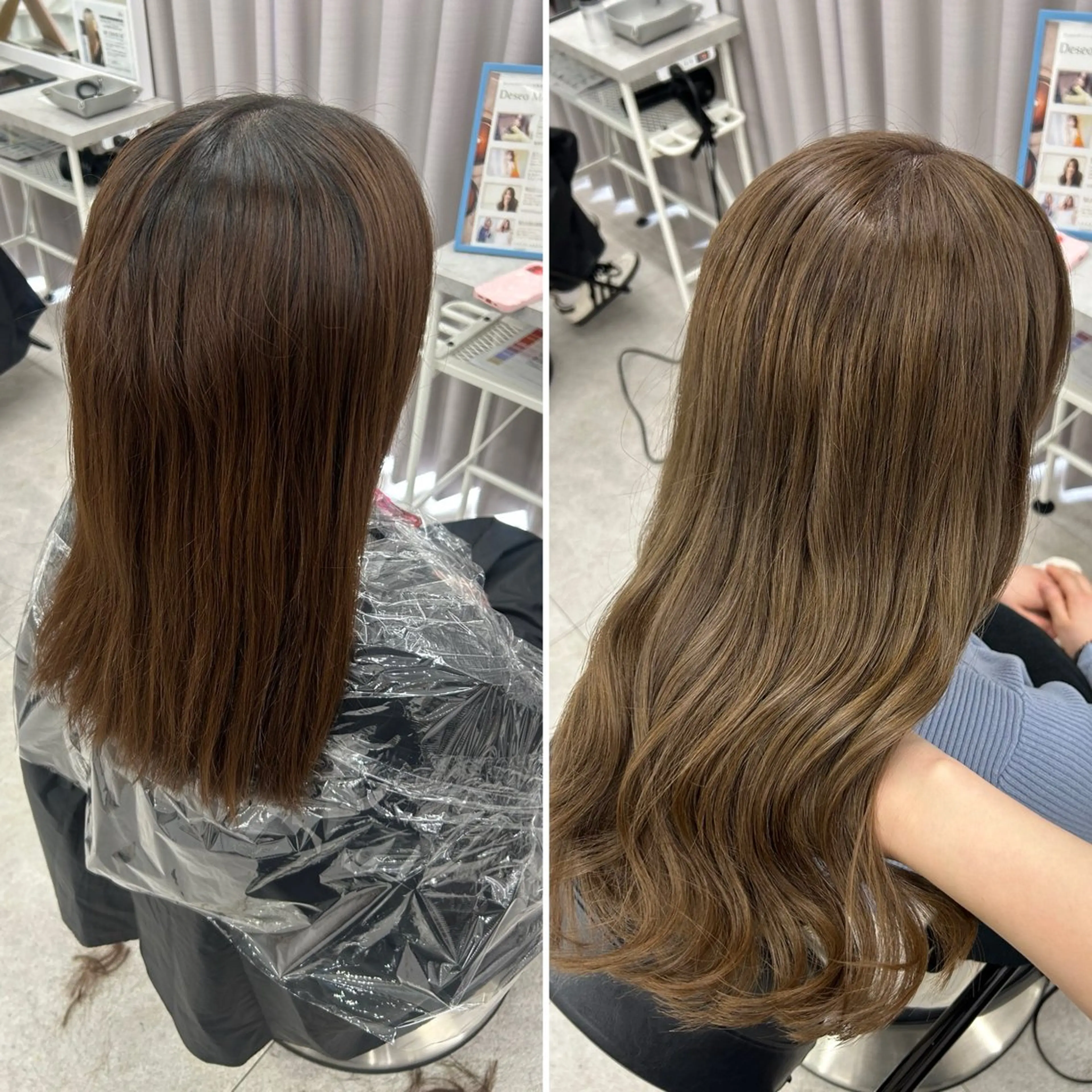 セミロング カラー ベージュカラー ブリーチ 透明感カラー 髪質改善/縮毛矯正 🫧RISA🎀のヘアスタイル