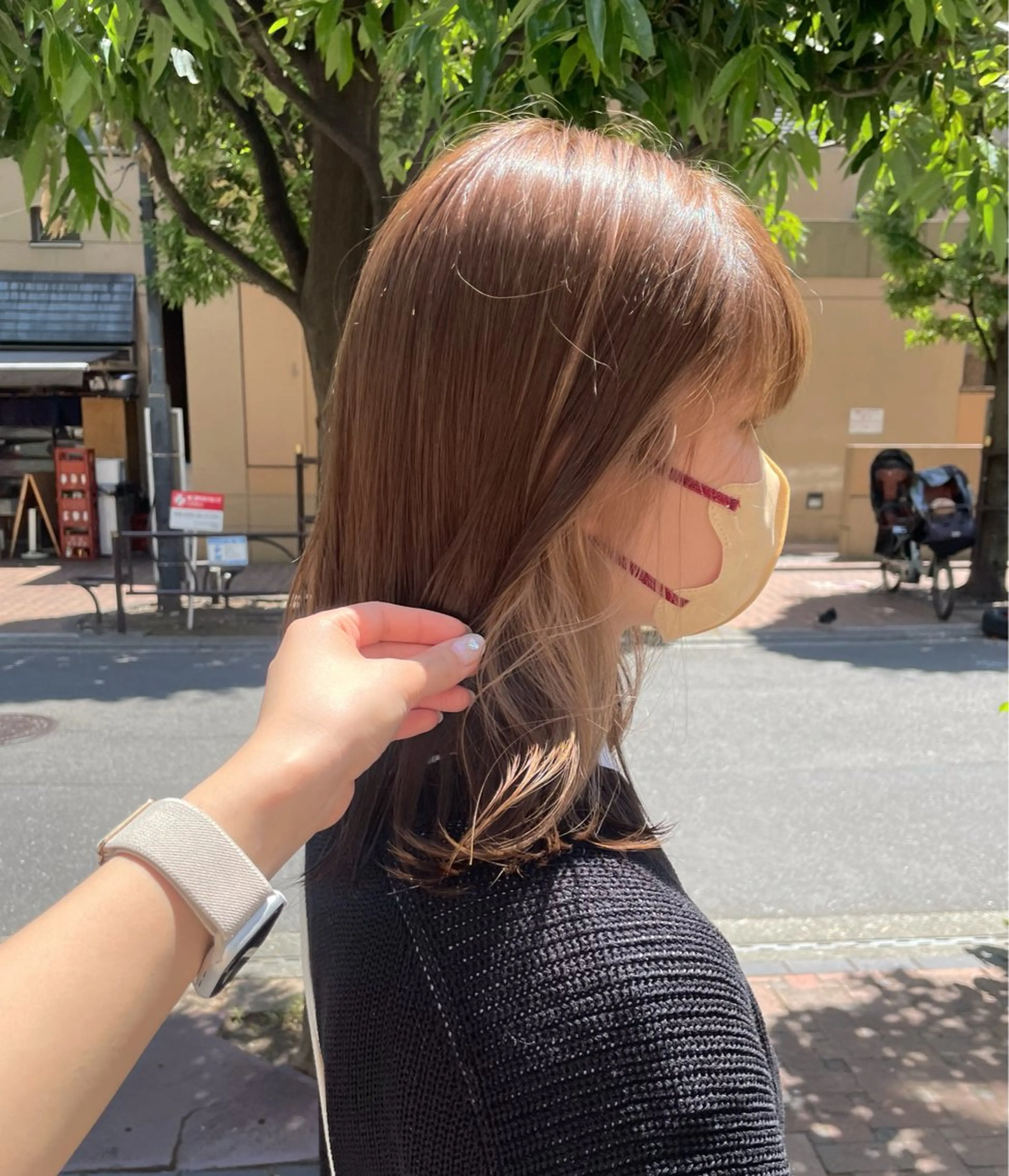 セミロング 学生 yumemiレイヤー ‎✴︎ 透明感カラーのヘアスタイル