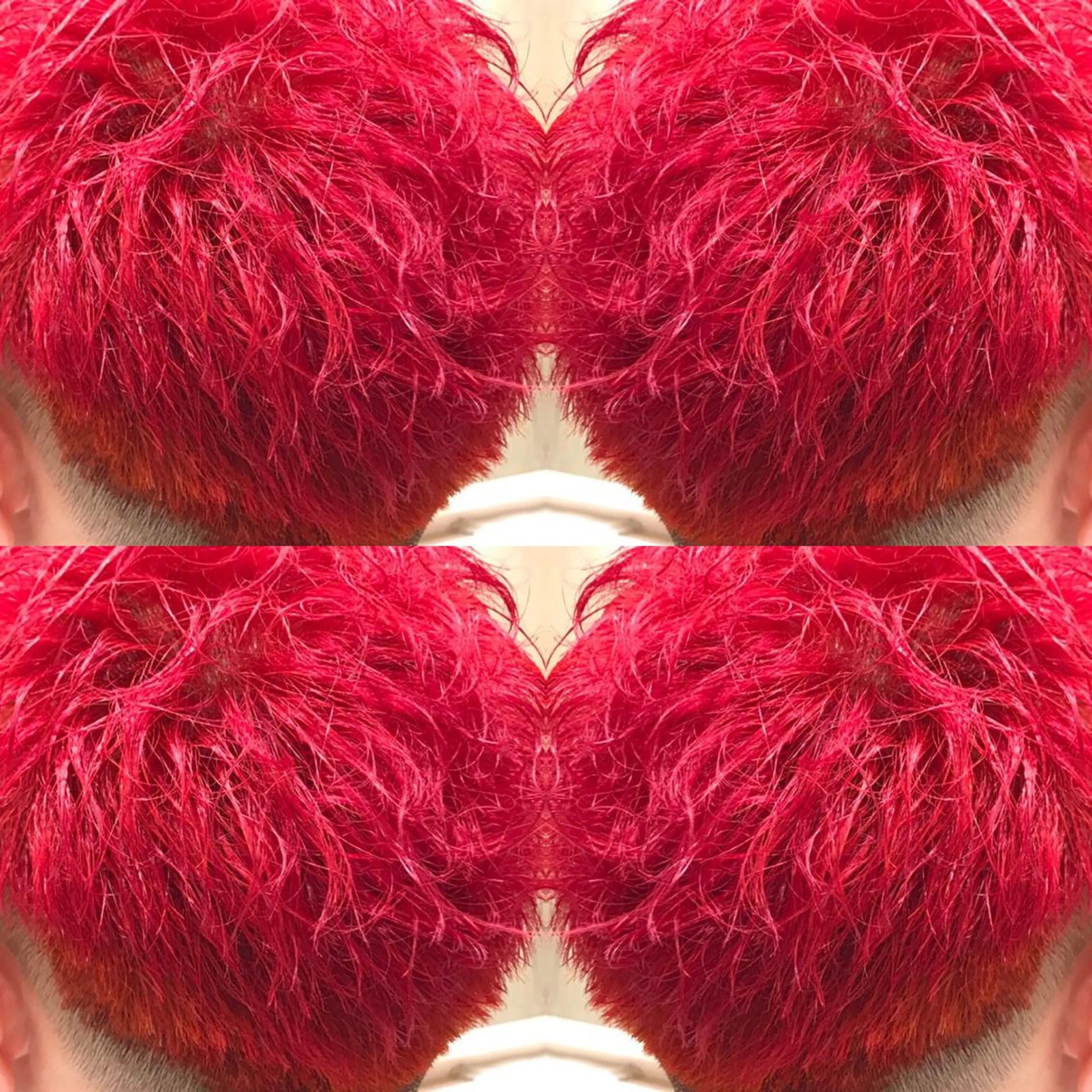 ショート カラー メンズ フェードカット レッドカラー エンターテイナー🔥 星野　甲斐のヘアスタイル