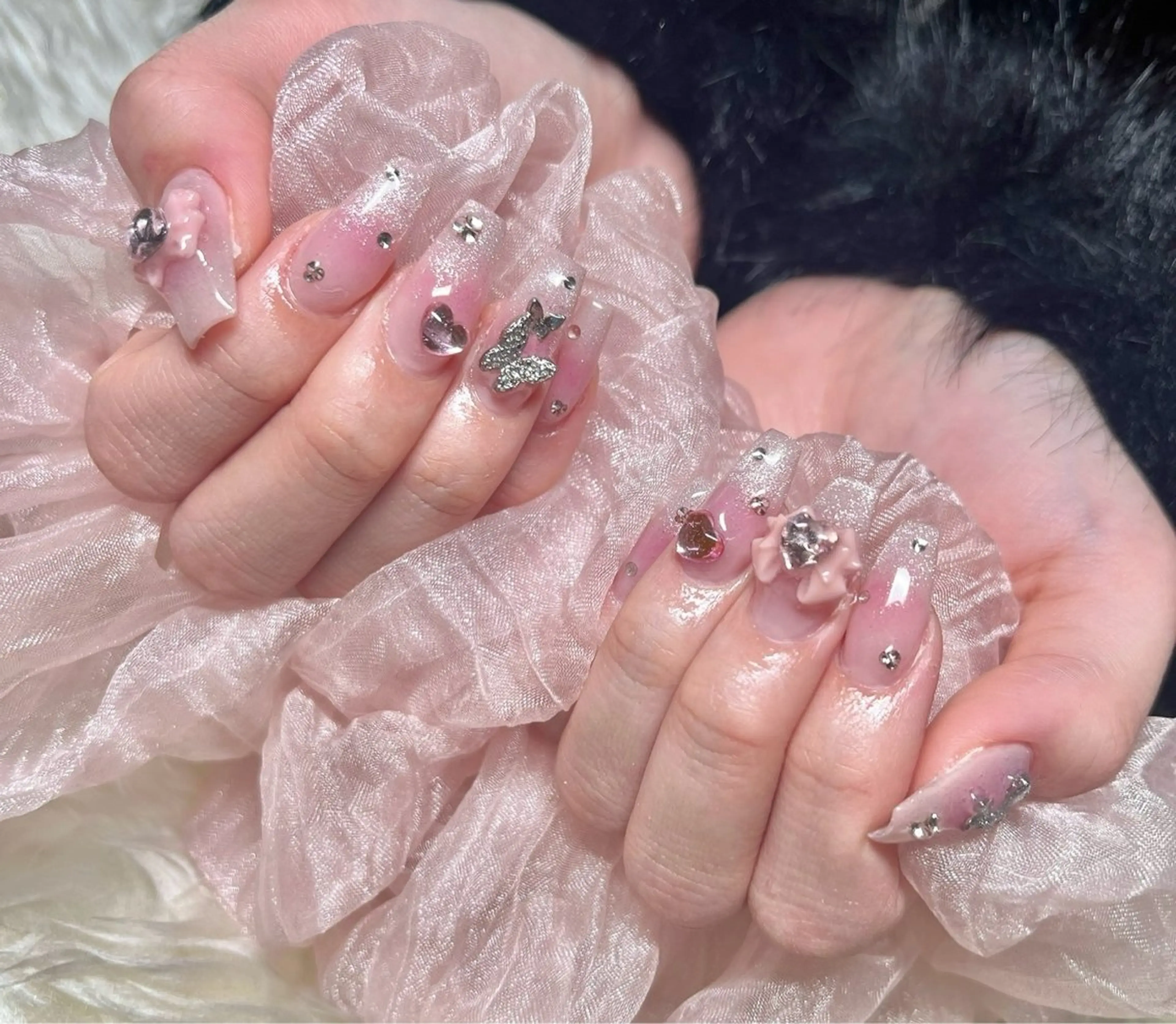 ネイル 長さ出し フレンチネイル ジェルネイル グラデーション 韓国ネイル ハンドネイル Nail&eye Belire 新宿のネイルデザイン