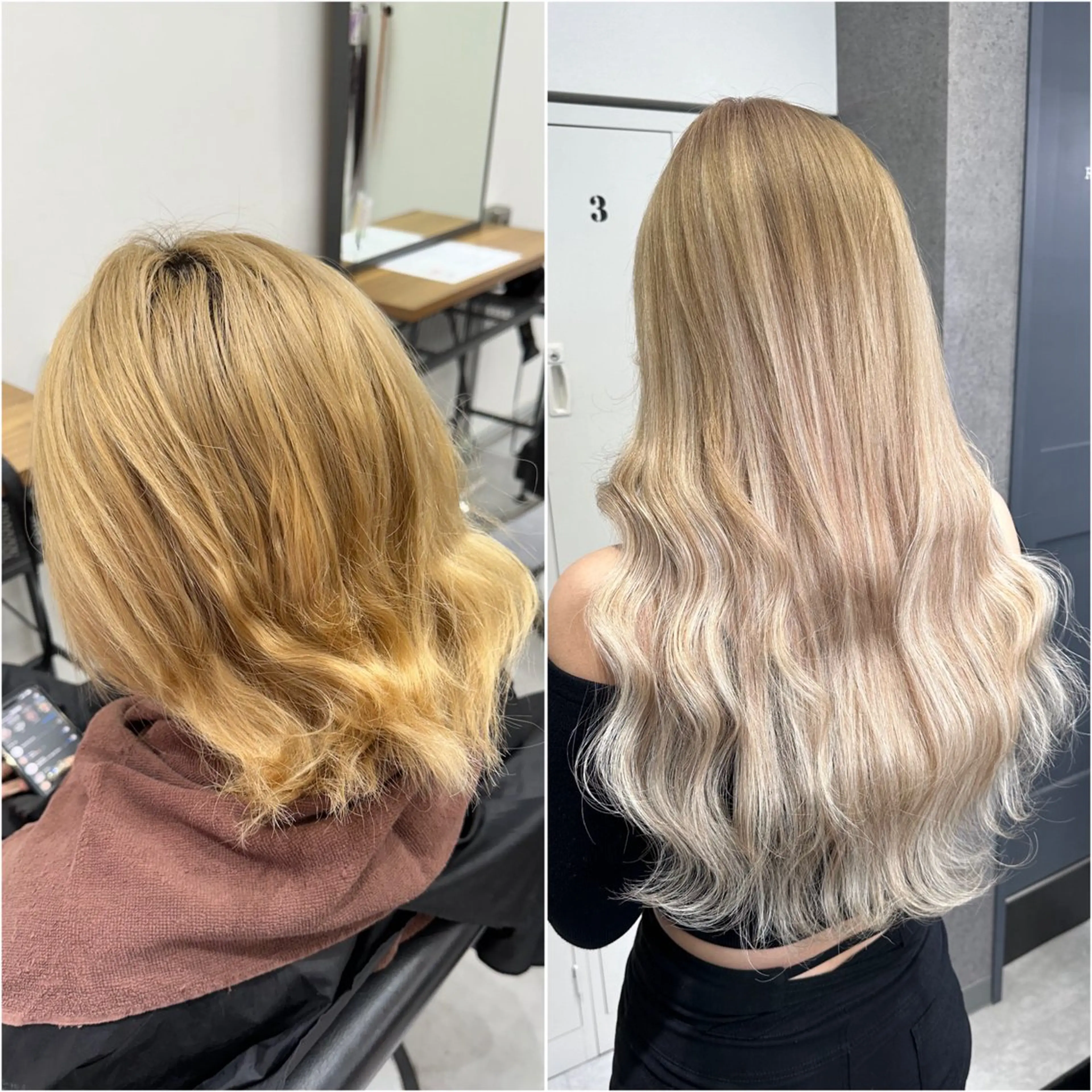 ロング カラー シールエクステ ベージュカラー ダブルカラー ハイトーンカラー ホワイトベージュ ヘアカラー トリートメント エクステ KEISUKE🐶 カラー✨エクステのヘアスタイル