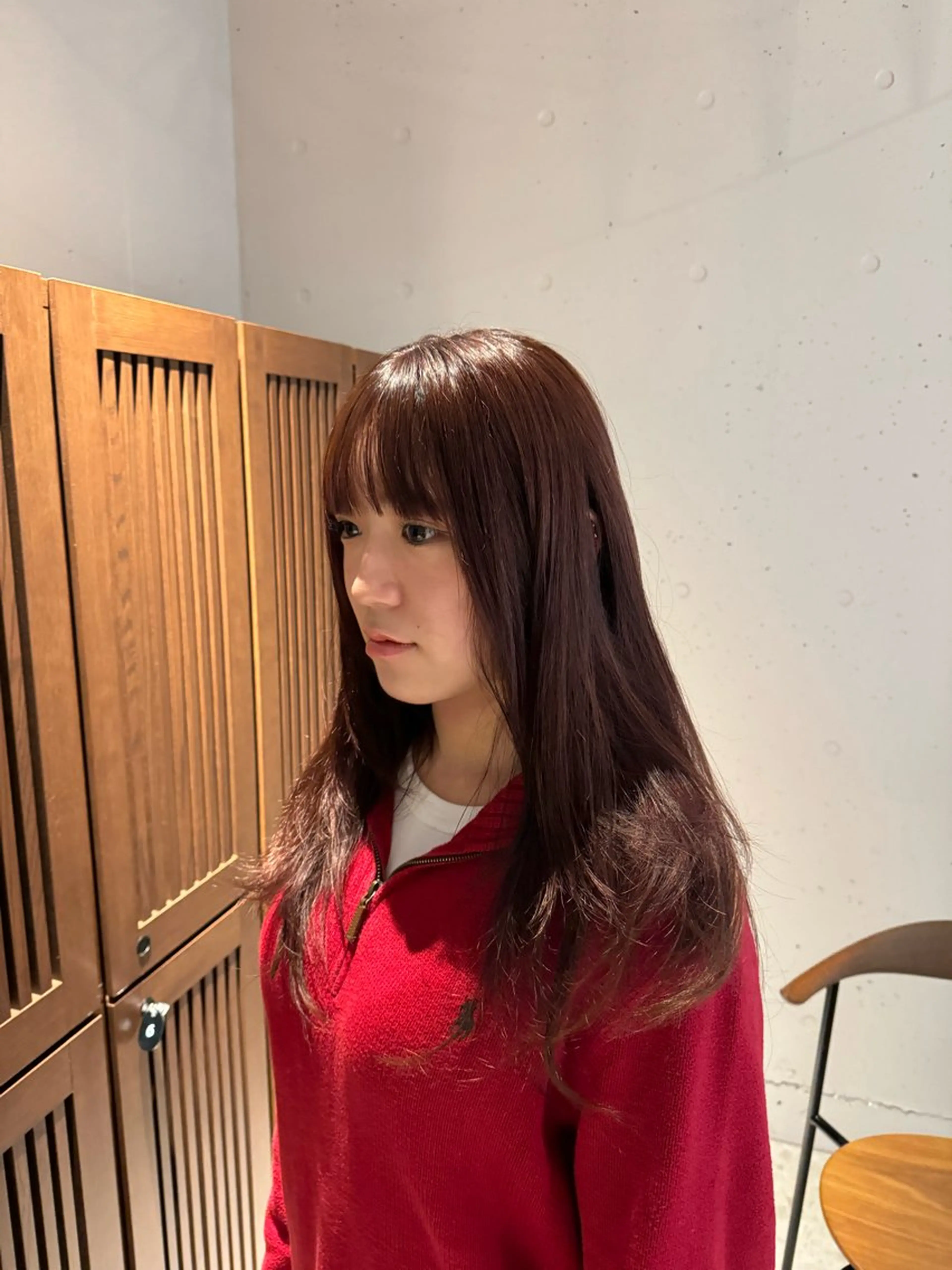 セミロング カラー 透明感カラー 長谷川 優光のヘアスタイル