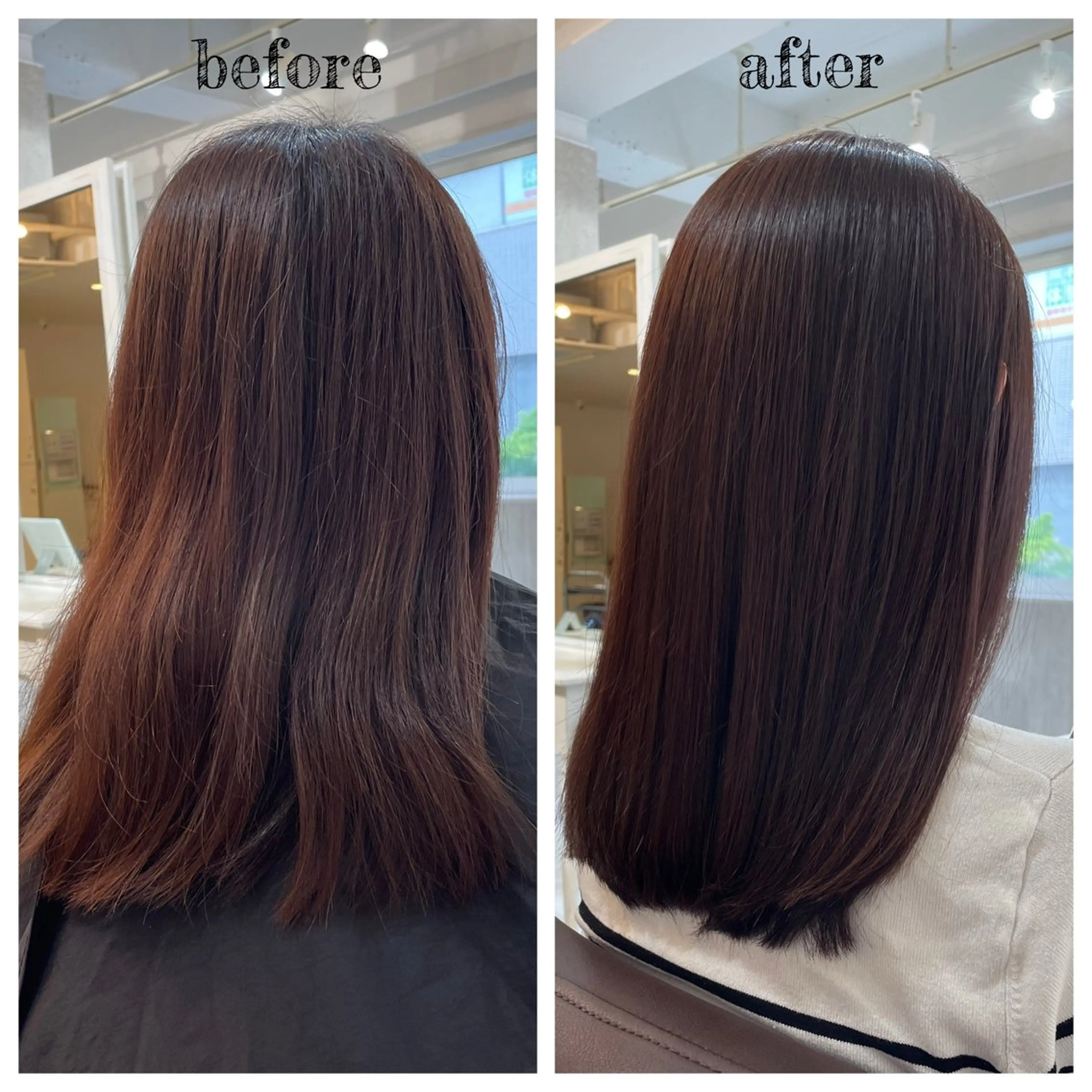ミディアム カラー ベージュカラー ピンクカラー ピンクベージュ ヘアカラー PutiLuca 浅川のヘアスタイル