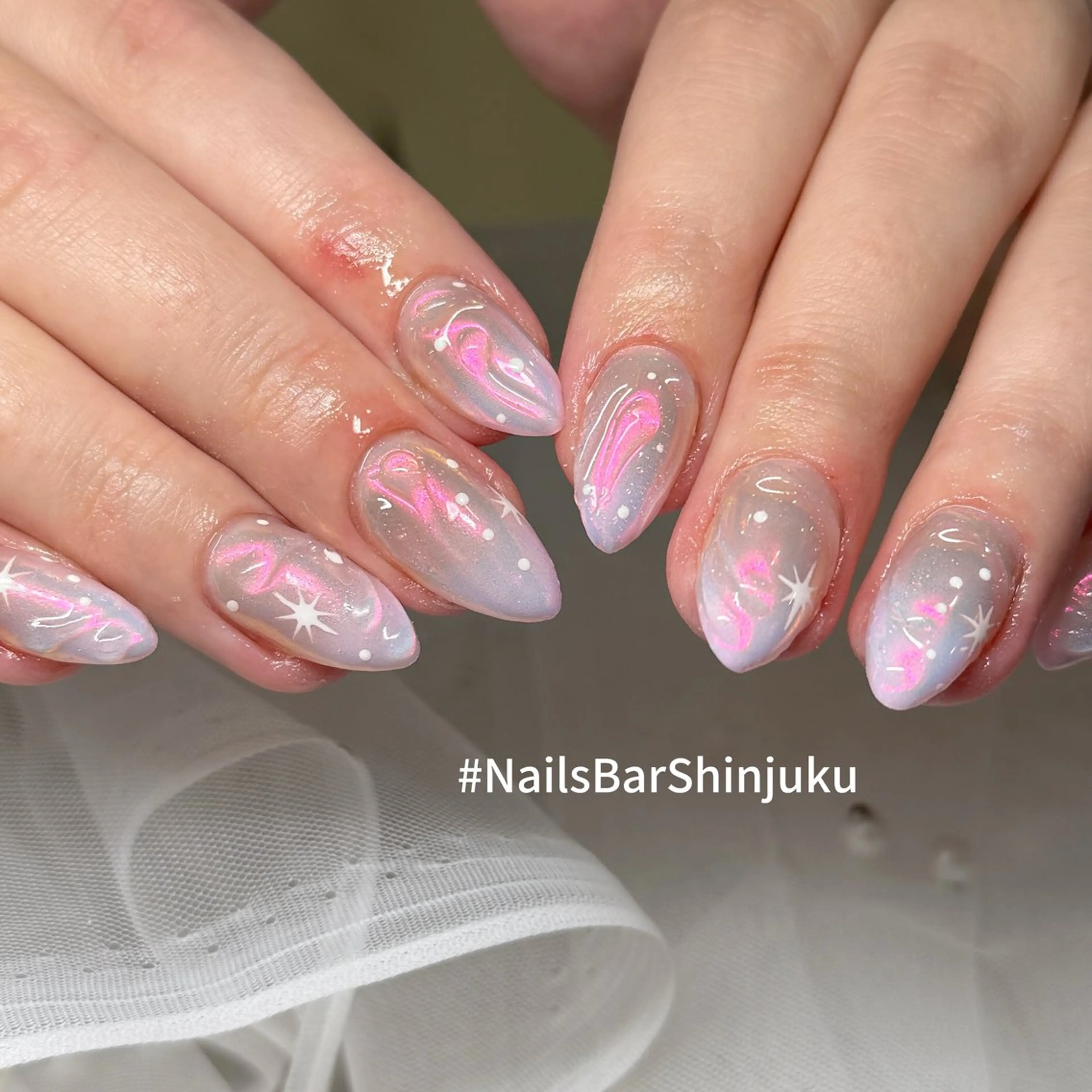 ネイル ボルドー ブラウン チークネイル ドット フットネイル ハンドネイル NAILS BAR SHINJUKUのネイルデザイン