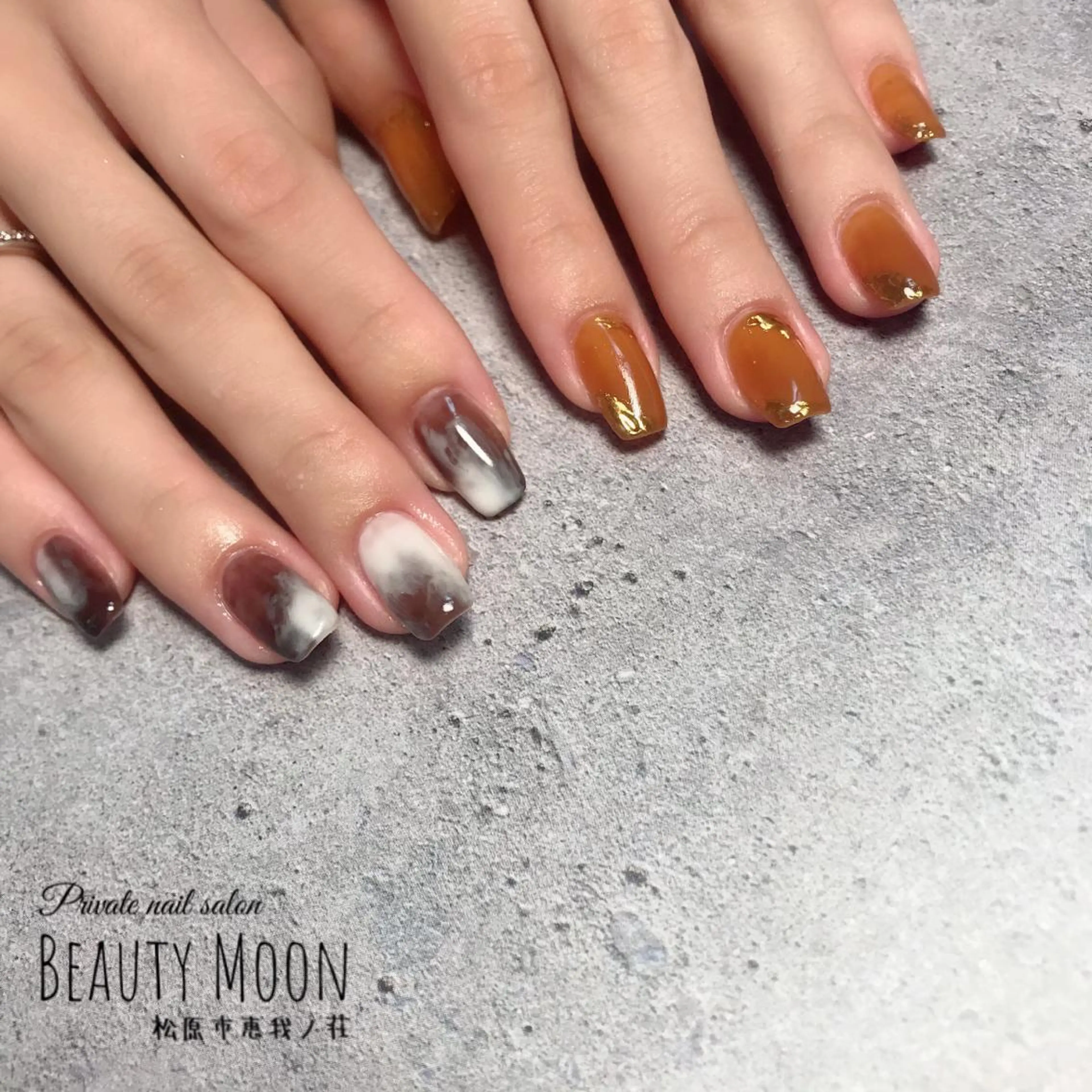 ネイル ジェルネイル ハート ミラーネイル ニュアンスネイル パラジェル beauty ☪︎moonのネイルデザイン