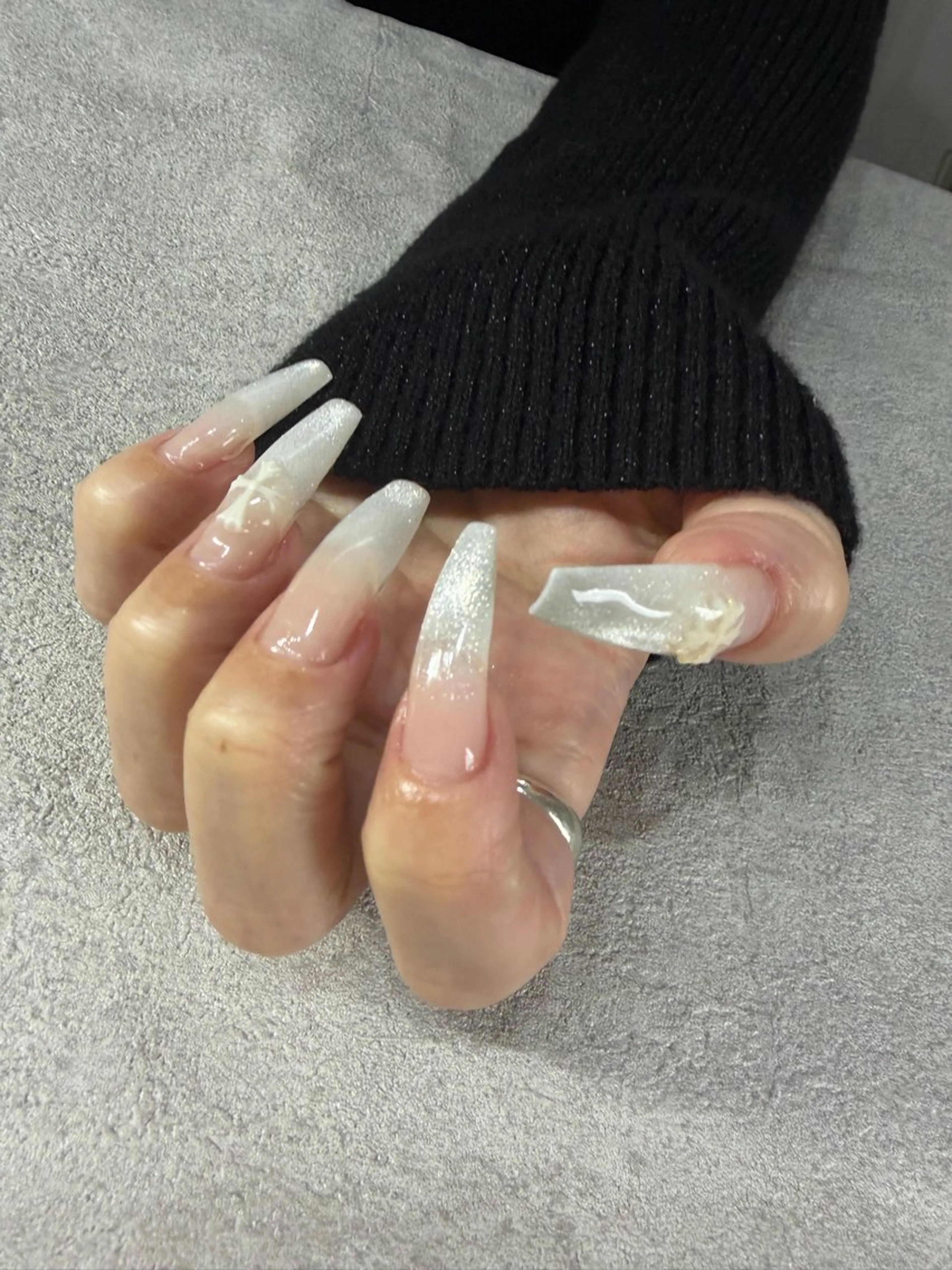 ロングチップ長さだし&ワンカラーorグラデーションの写真