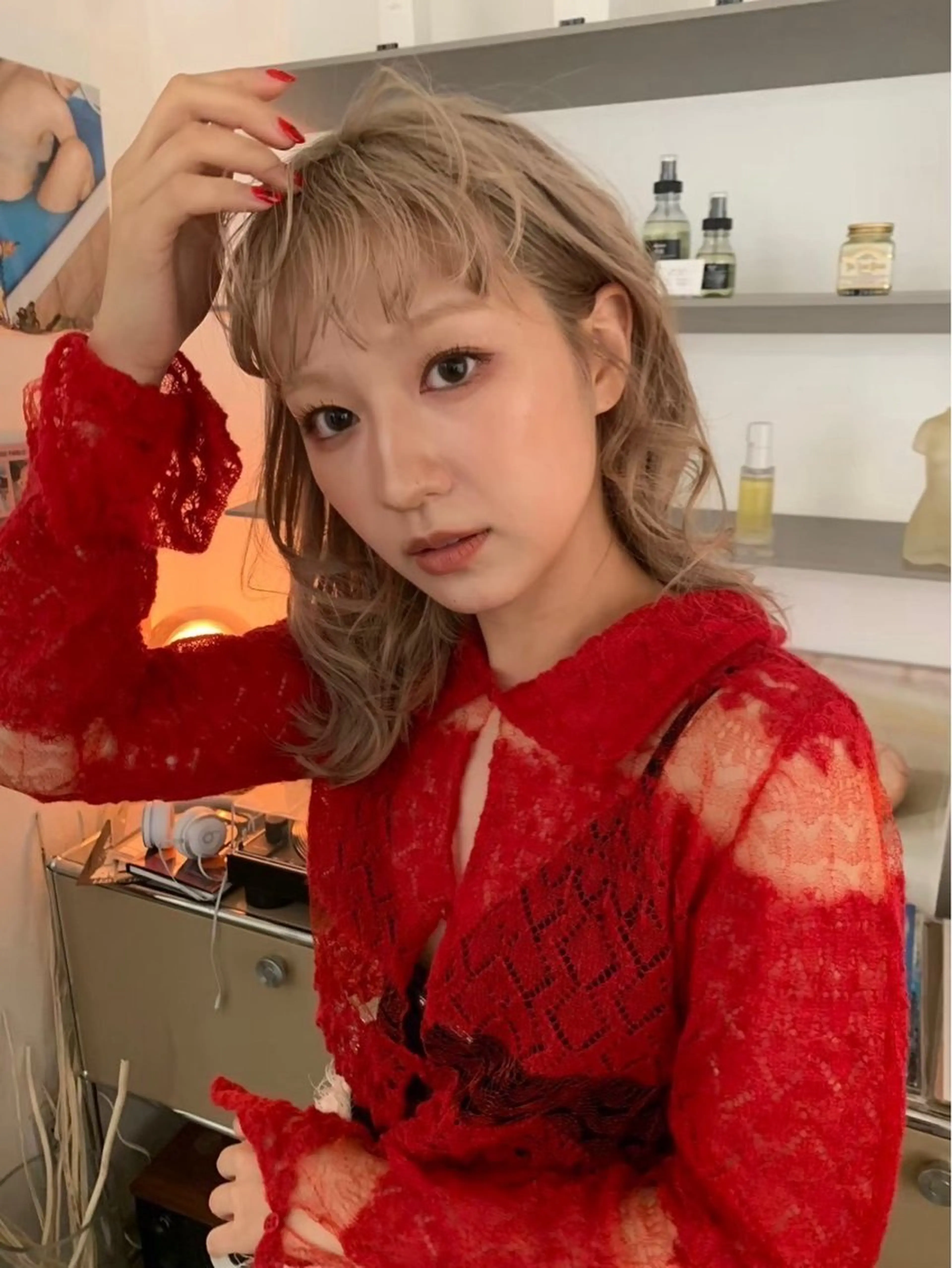 ミディアム ヘアカラー Tsukasa/ ハイトーン/寒色のヘアスタイル