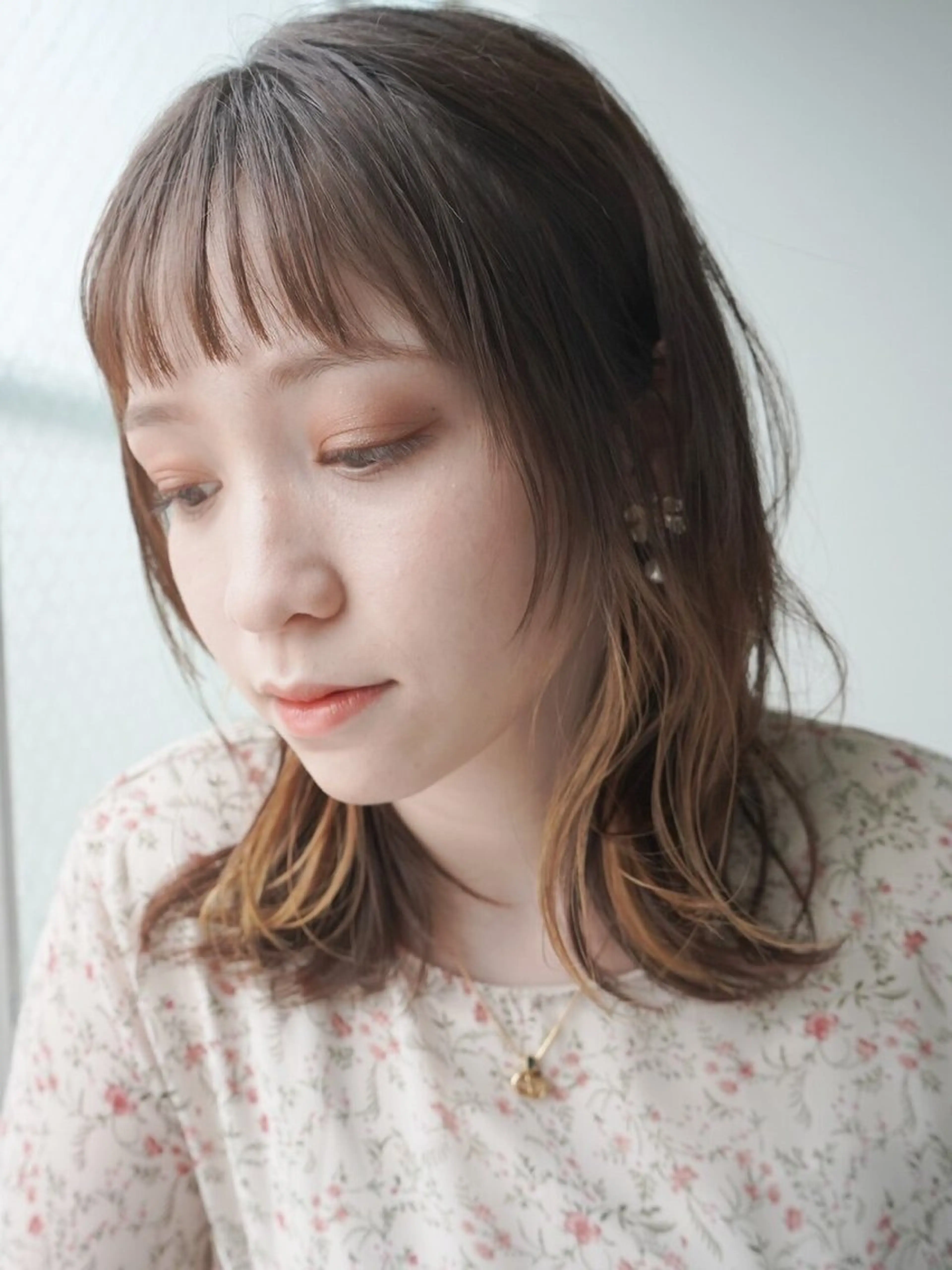 ミディアム カット ヘアカラー トリートメント 似合わせカット/ 永幡早百合のヘアスタイル