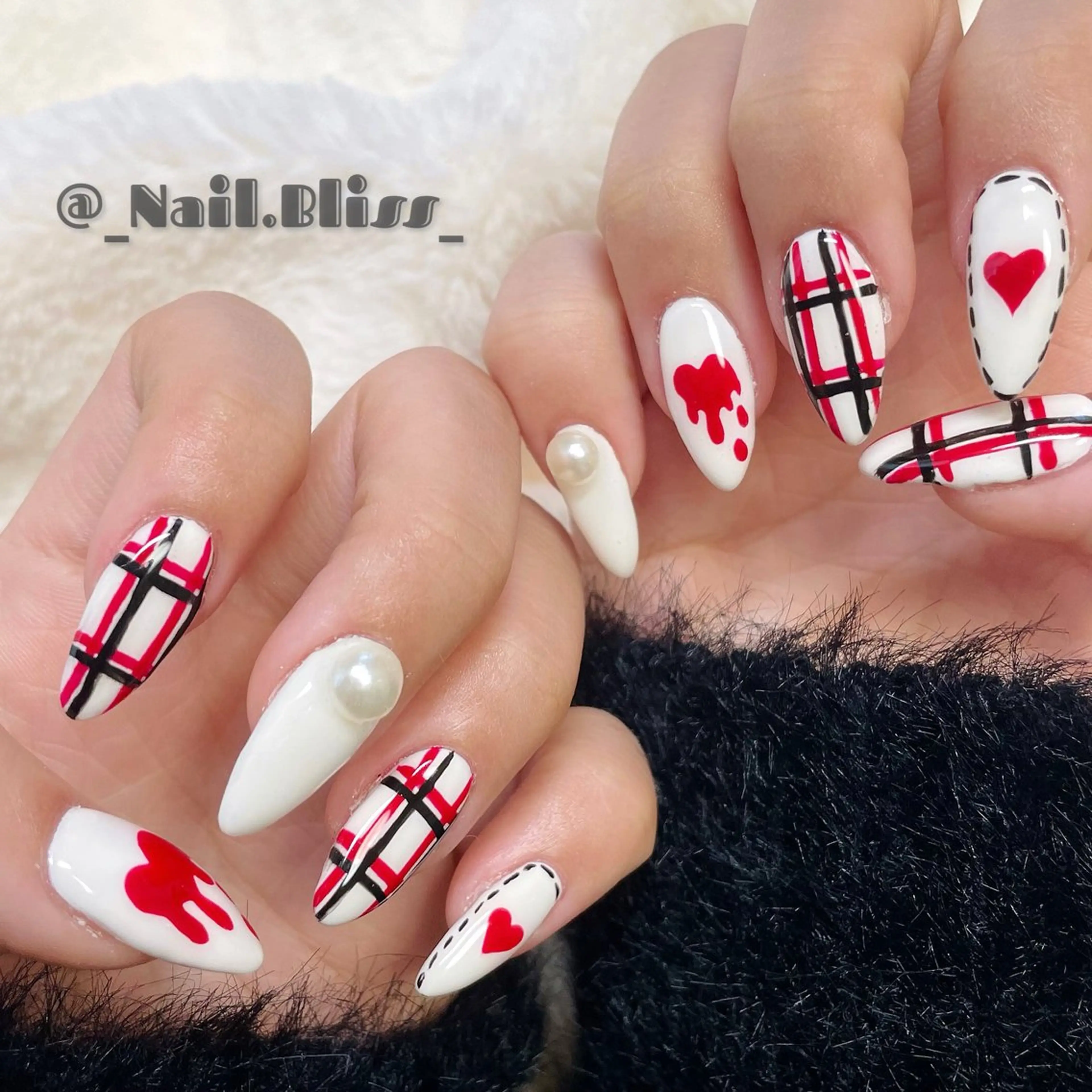 ネイル ハート 持ち込み ハンドネイル NAIL BLISSのネイルデザイン