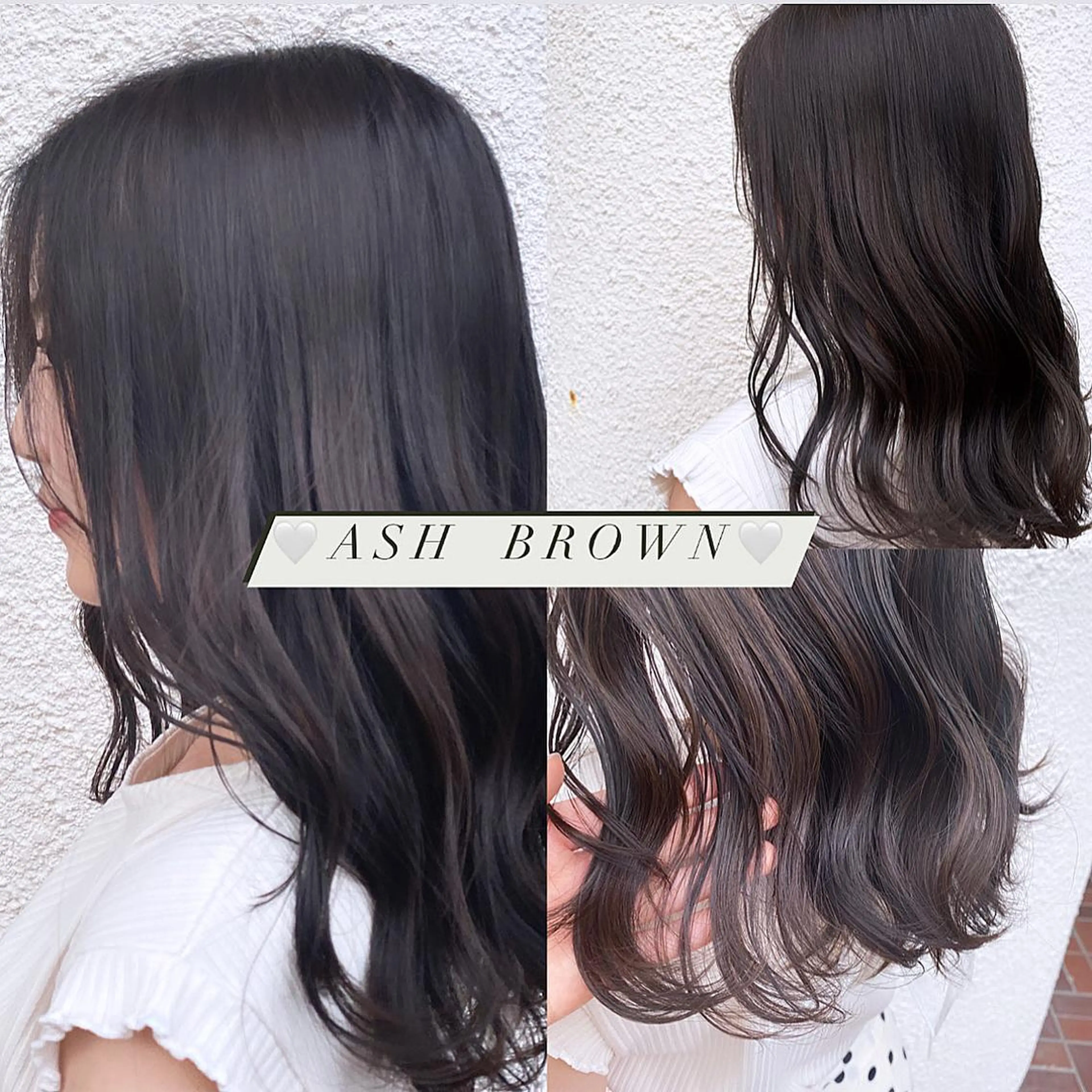 セミロング カラー アッシュ アッシュブラウン ブラウンカラー ブリーチなしWカラー 🎀韓国ヘア/amiのヘアスタイル