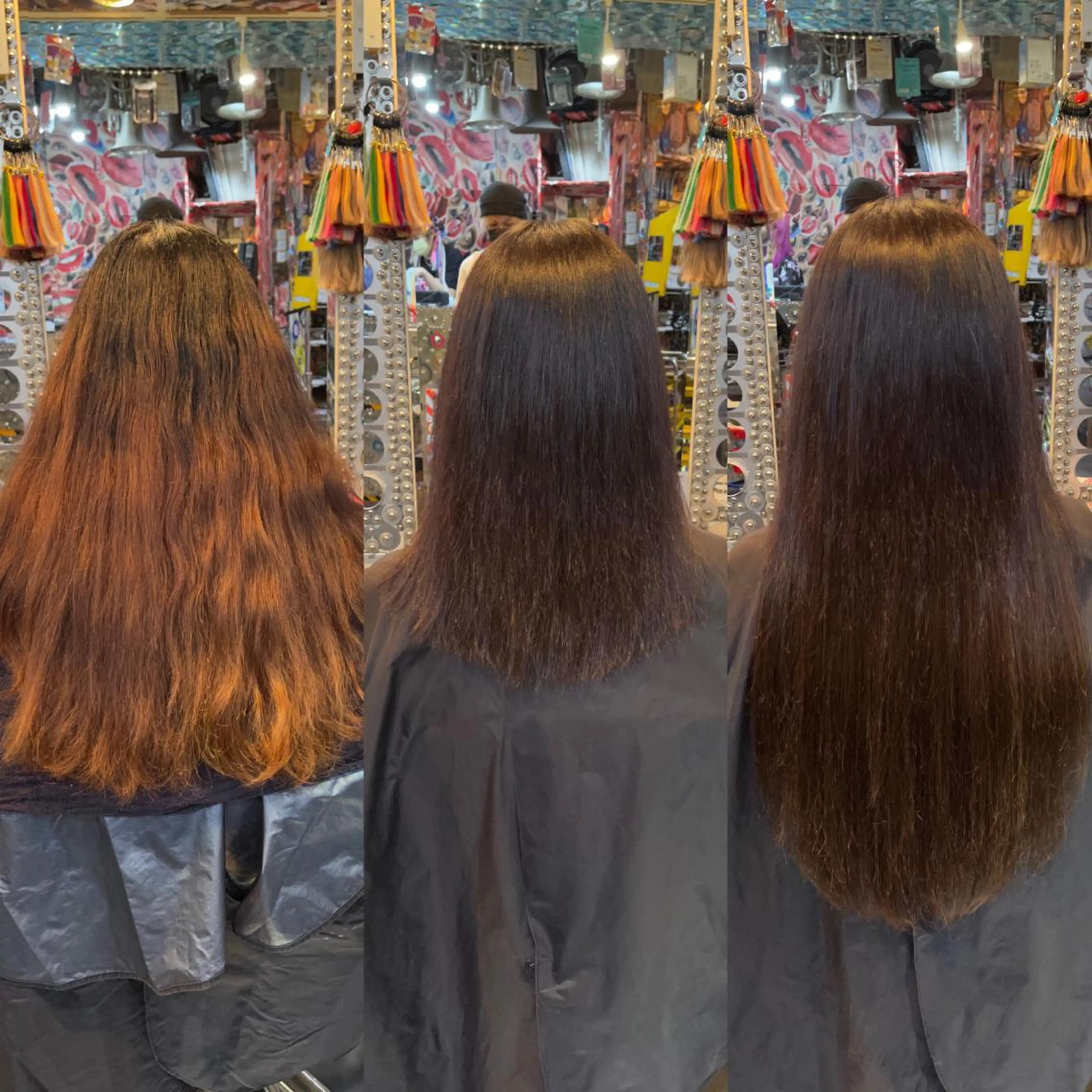 ロング カラー ヘアアレンジ 編み込みエクステ メッシュ エクステ ロング トリートメント 🌈派手髪エクステ ブレイズ🌈ひろとのヘアスタイル