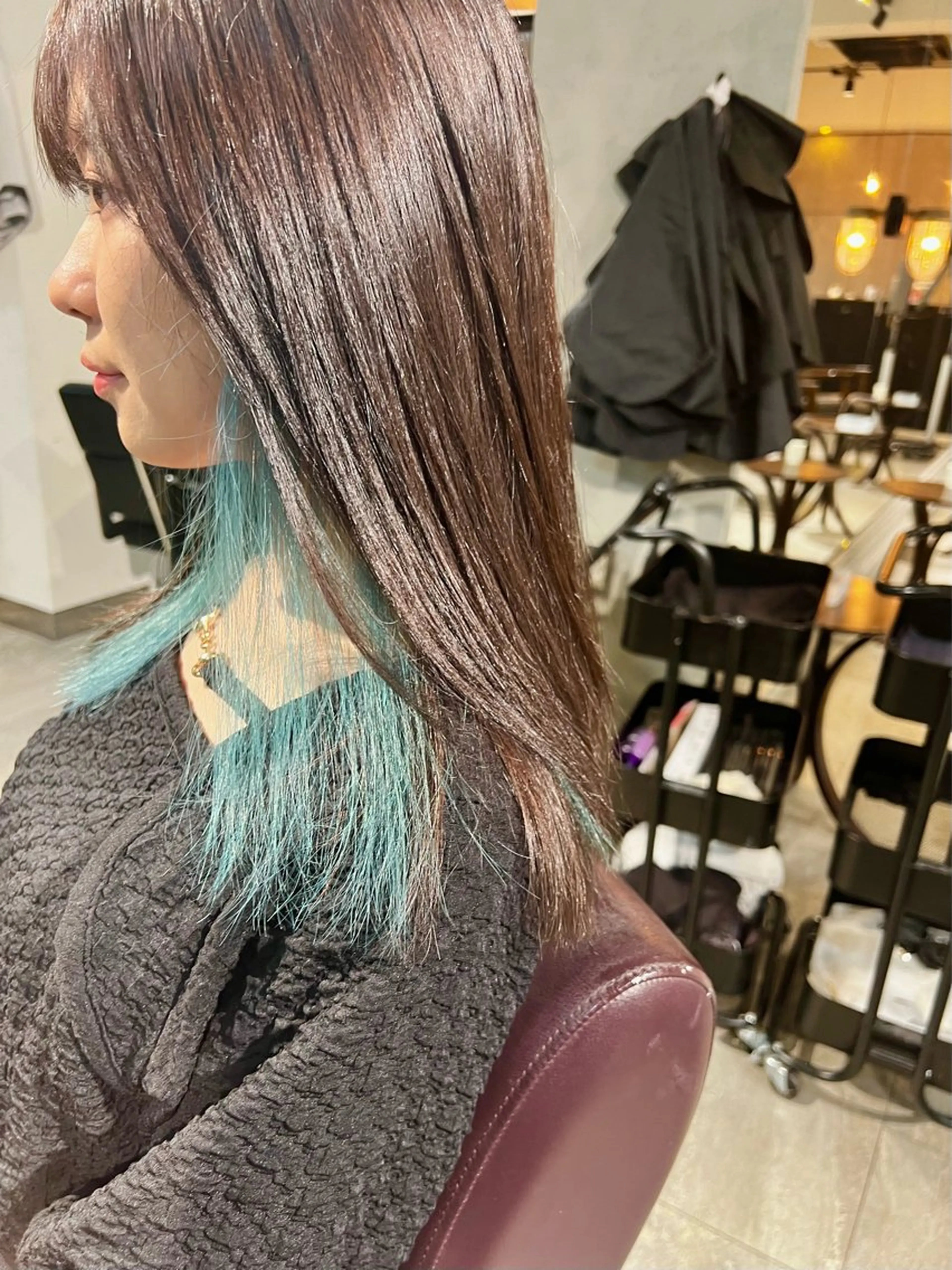 セミロング カラー ヘアアレンジ ヘアカラー トリートメント ヘッドスパ ヘアセット 🌈インナーカラー ‘ショウマ’🌈のヘアスタイル