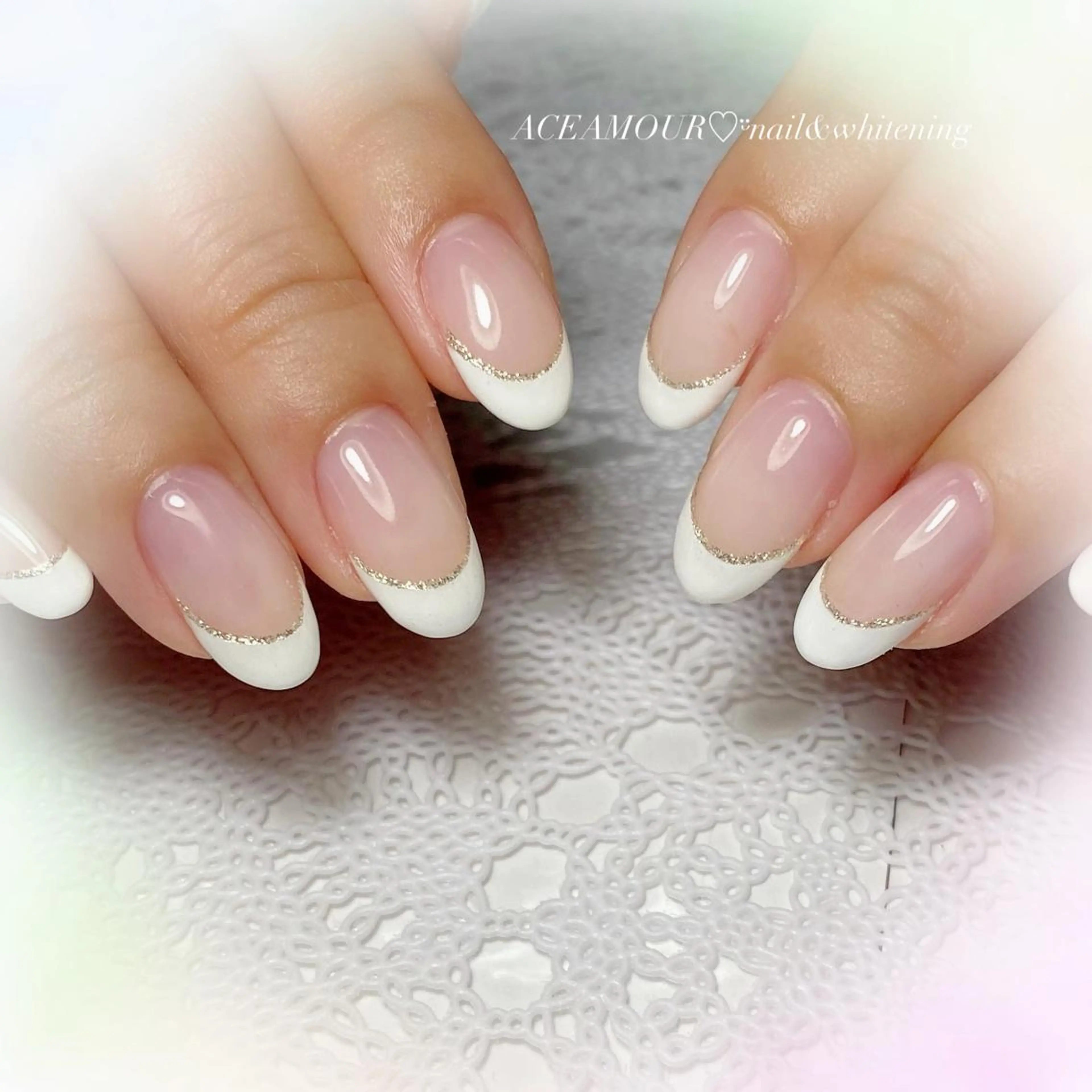 ネイル フレンチネイル シンプルネイル ネイル/耳つぼ /新ホワイトニングのネイルデザイン