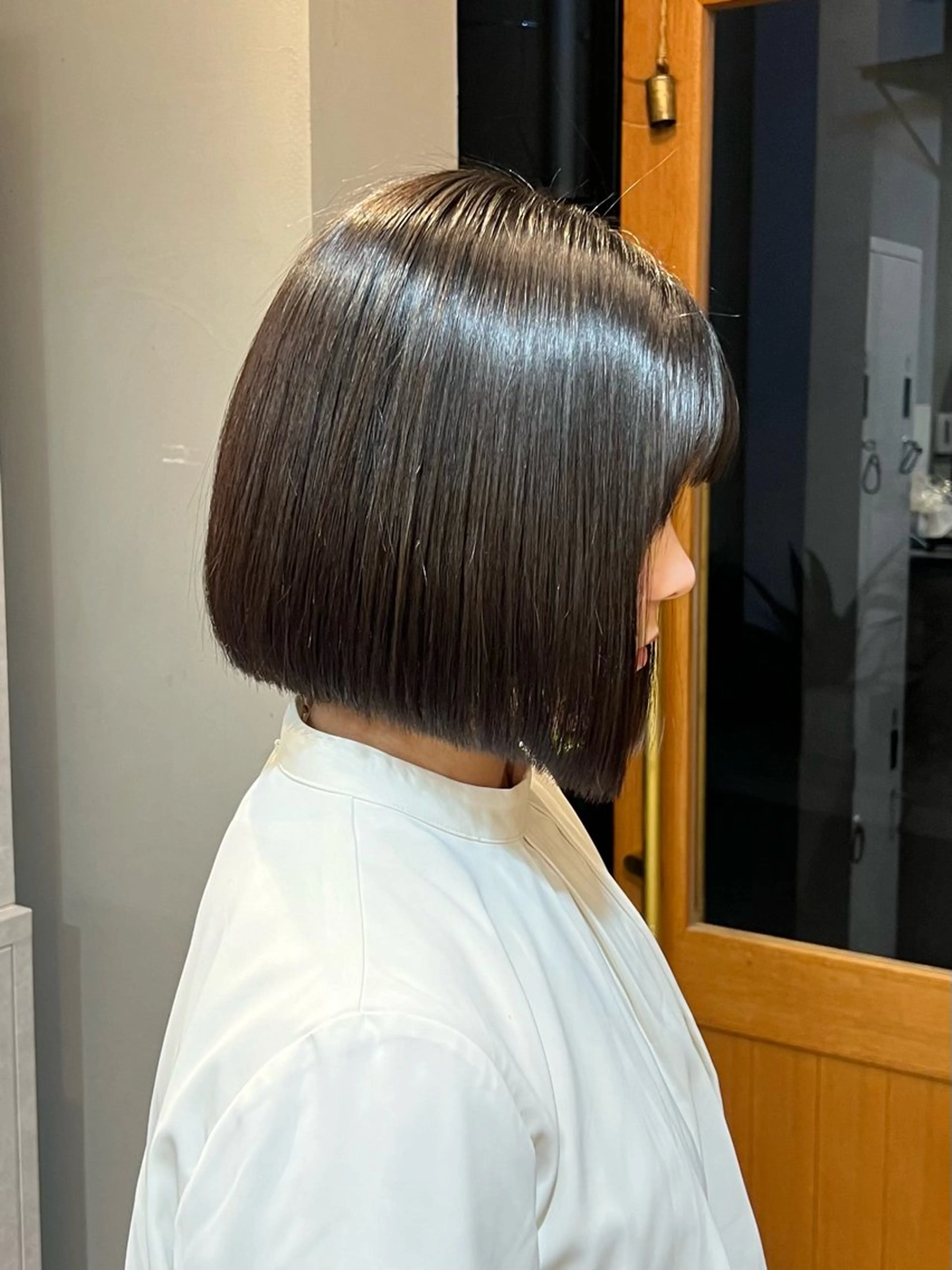 ショート ボブ 縮毛矯正 酸性ストレート 神戸ボブ✂️ ioe三宮/田 伸佳のヘアスタイル