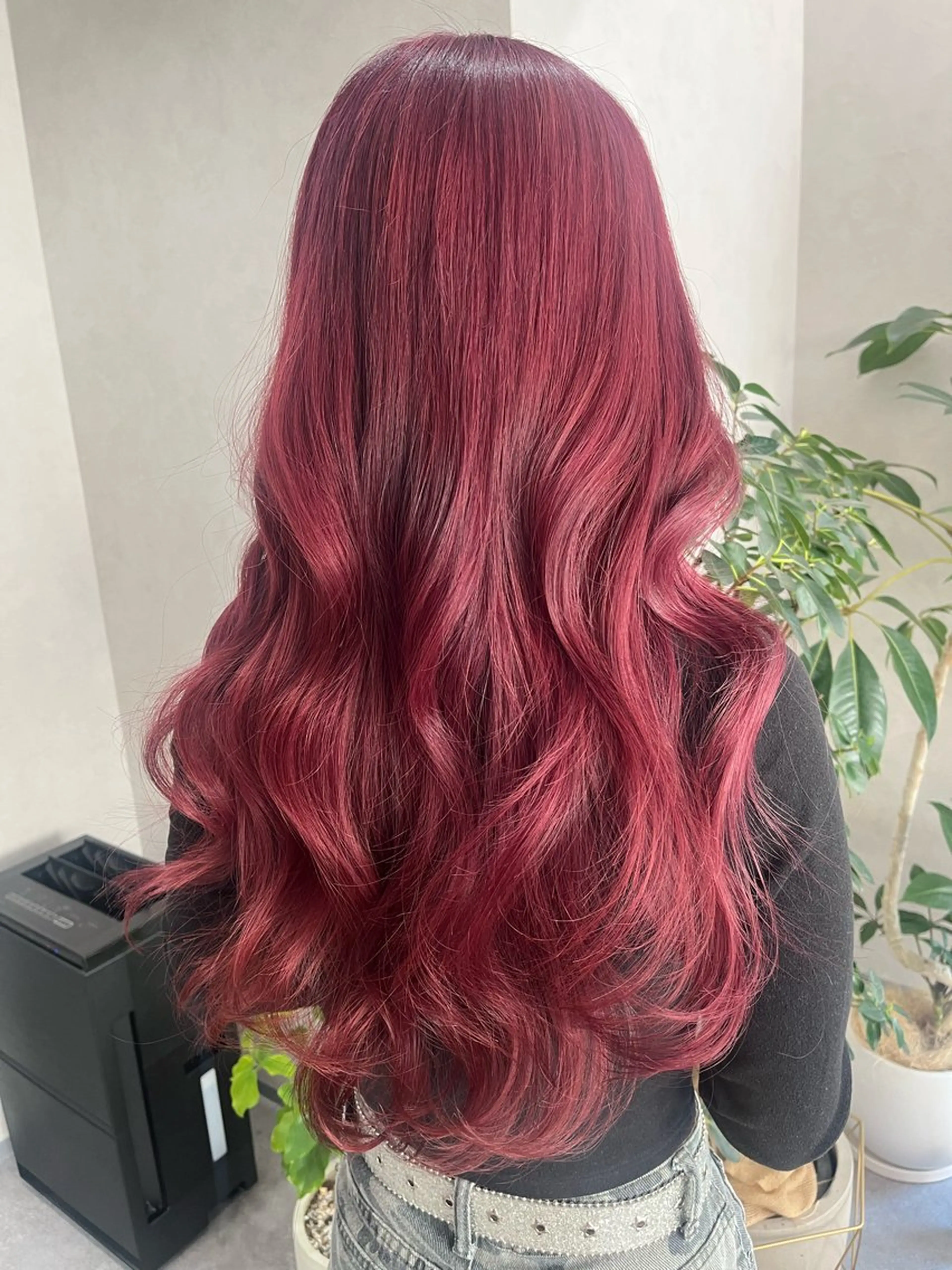 ロング カラー ヘアアレンジ ボルドーカラー レッドカラー カット ヘアカラー トリートメント Aloa透明感ヘア ♡kanami♡のヘアスタイル