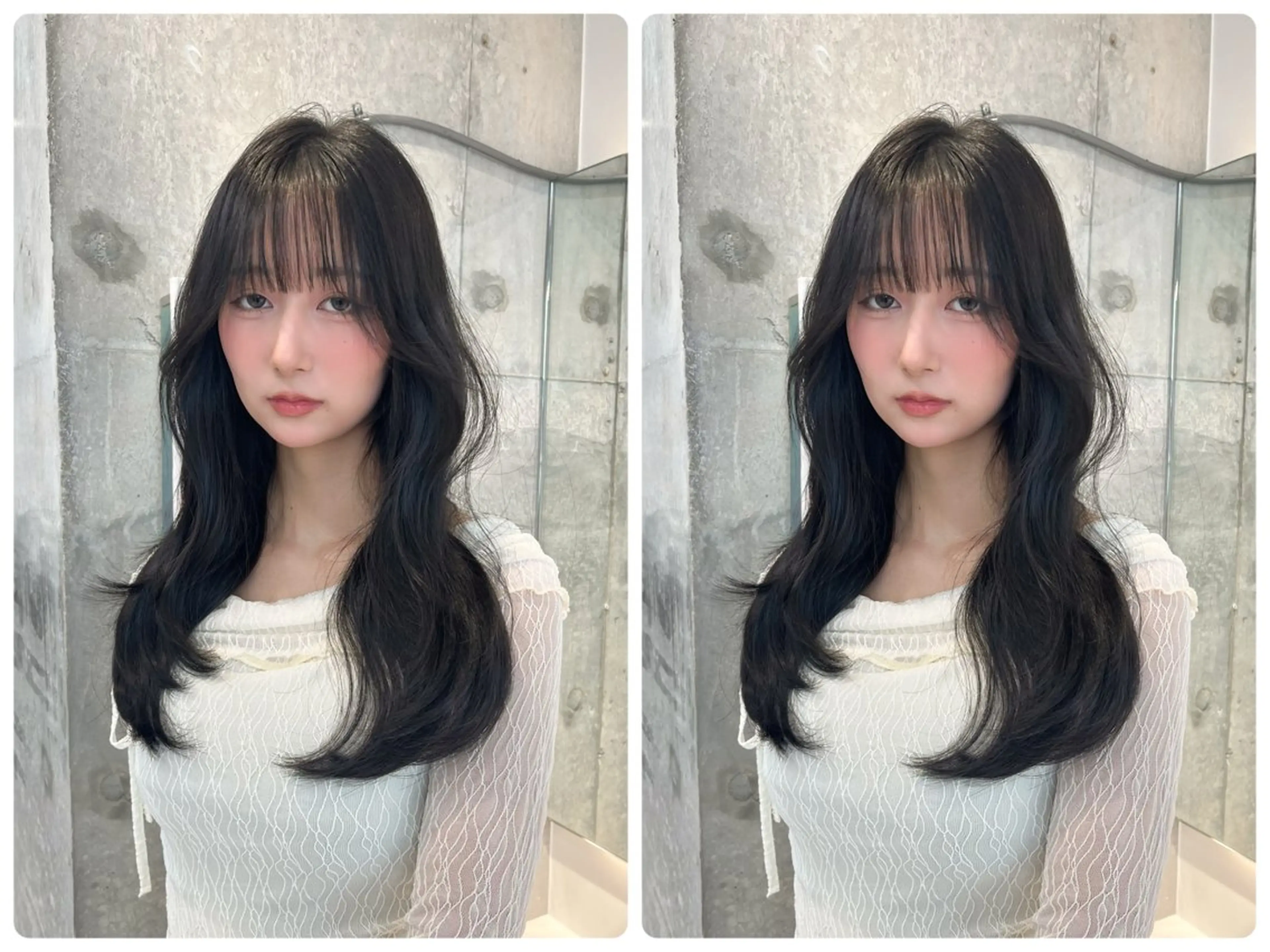 セミロング カラー セミロングレイヤー 黒髪 透明感カラー 卒業式のヘアスタイル 韓国風ヘア カット ヘアカラー トリートメント ✨レイヤー/韓国 /✨ヘア山下　遥のヘアスタイル