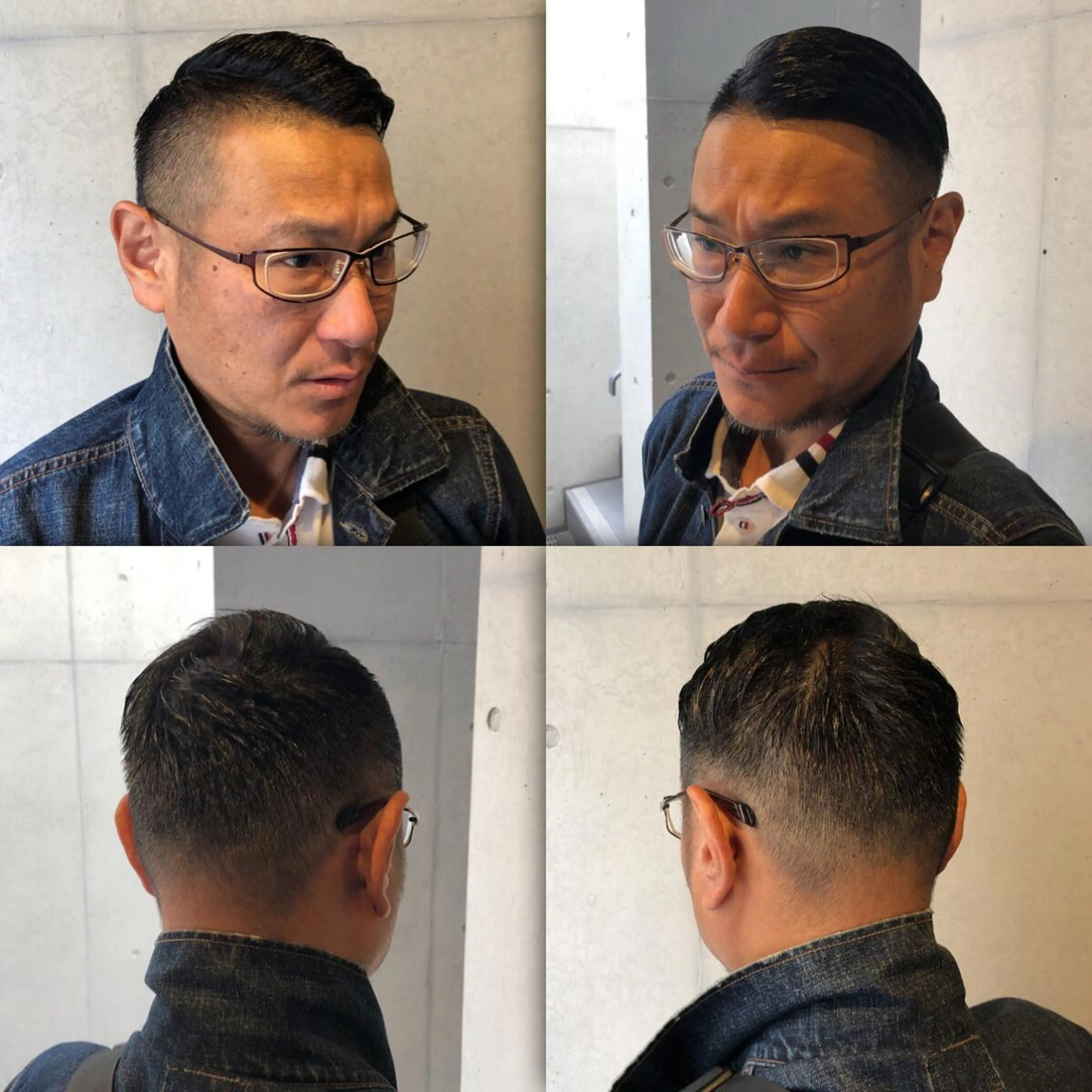 ショート メンズ 刈り上げ かきあげバング カット ヘアカラー ブリーチ縮毛矯正/ デサキ ショウヘイのヘアスタイル