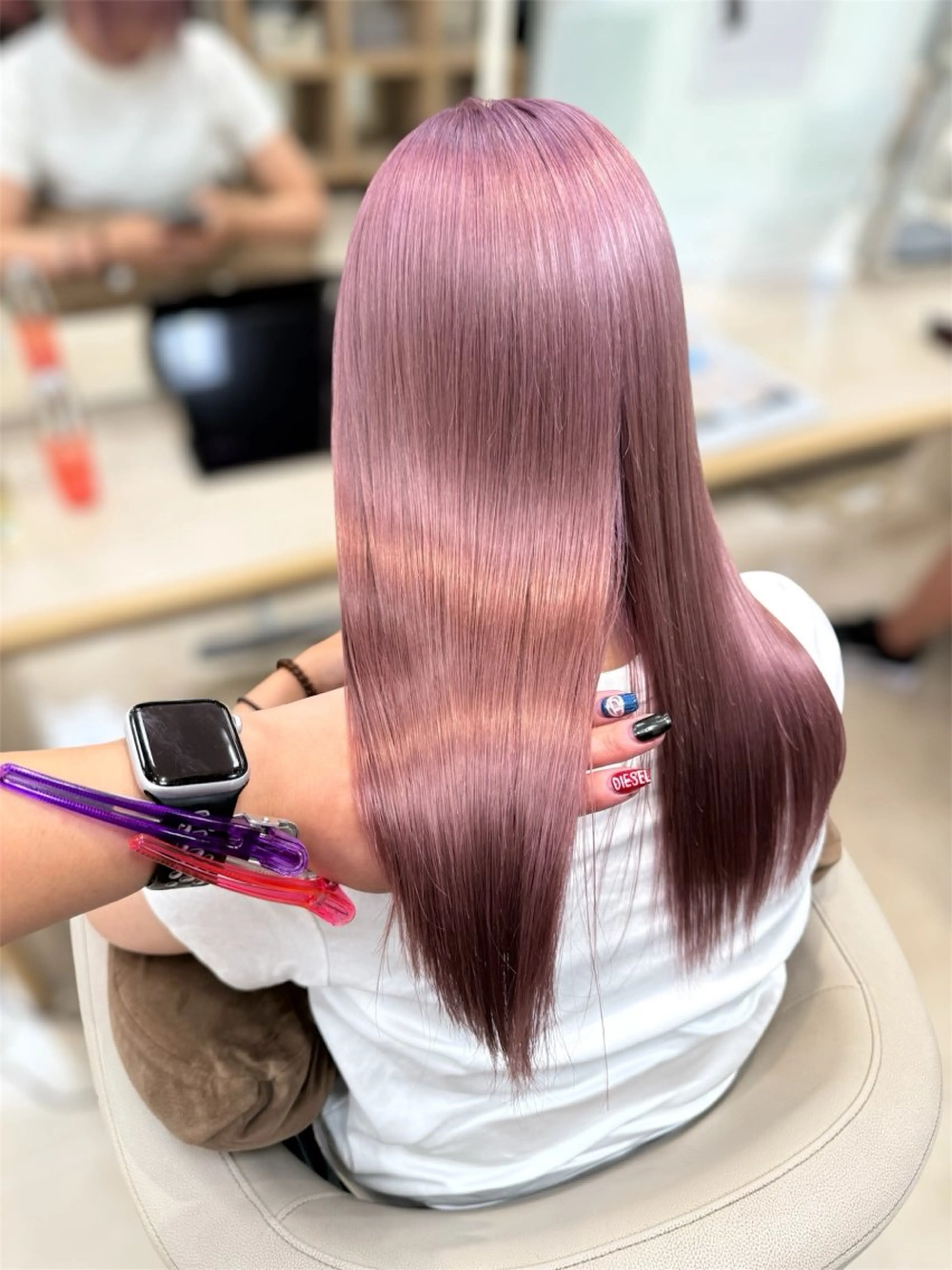 ロング カラー ヘアアレンジ ブリーチ デザインカラー ハイトーンカラー レイヤーカット カット ヘアカラー トリートメント 🍒KIKUCHI KANAE🍒のヘアスタイル
