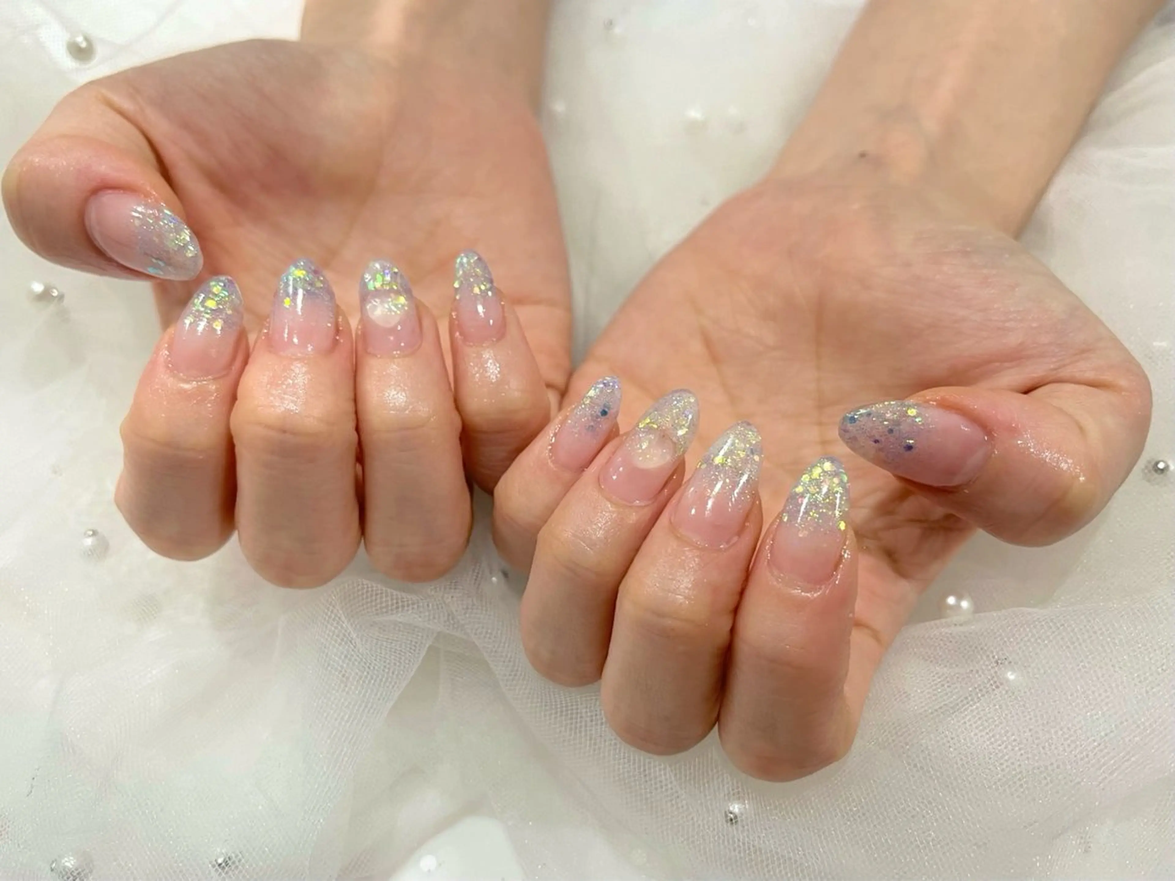 ネイル キラキラネイル ラメ(グリッター) ラメグラデーション ハンドネイル Nail salon Cielel⟡Ayaのネイルデザイン