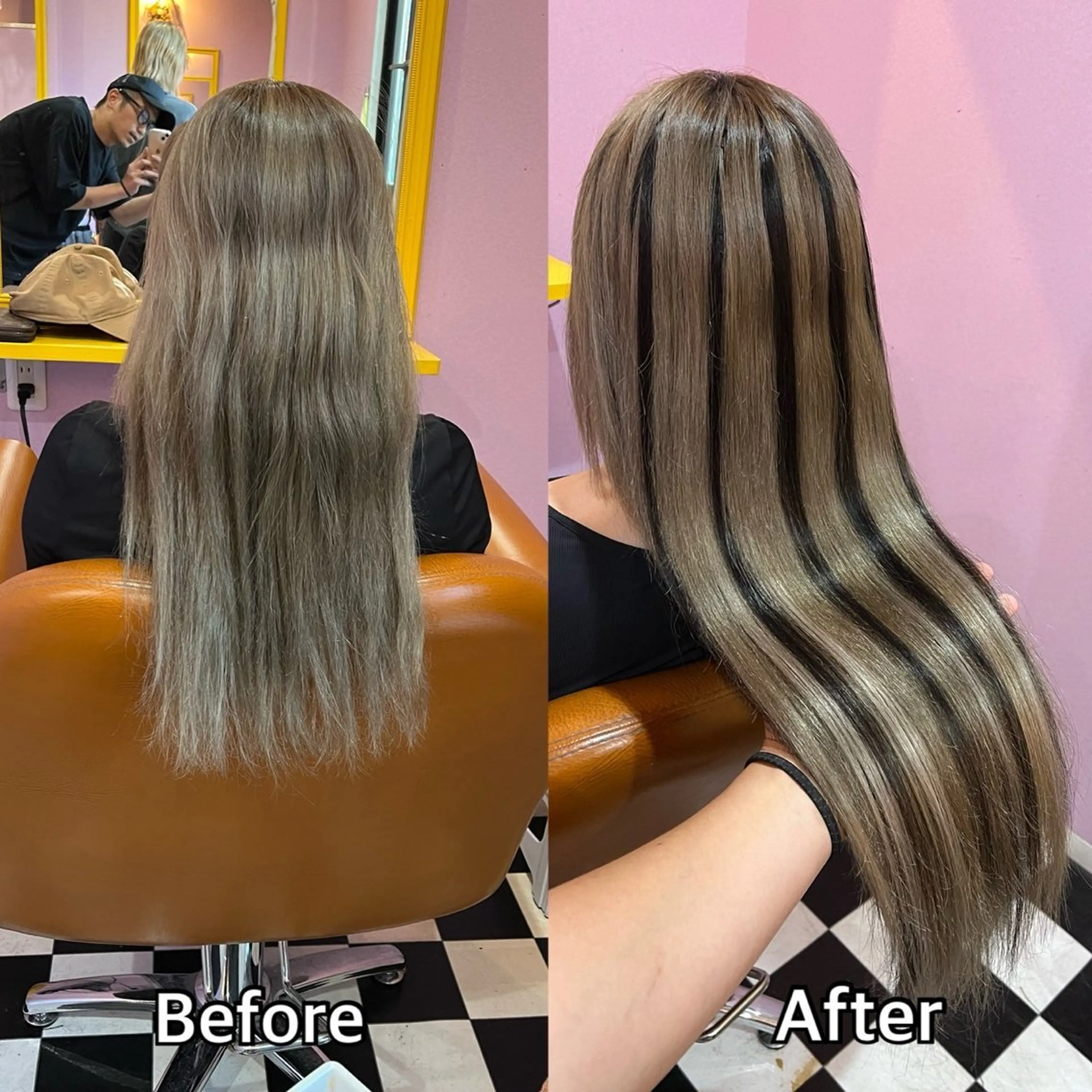 ロング シール＋ちび編み込み エクステ梅田🐨のヘアスタイル