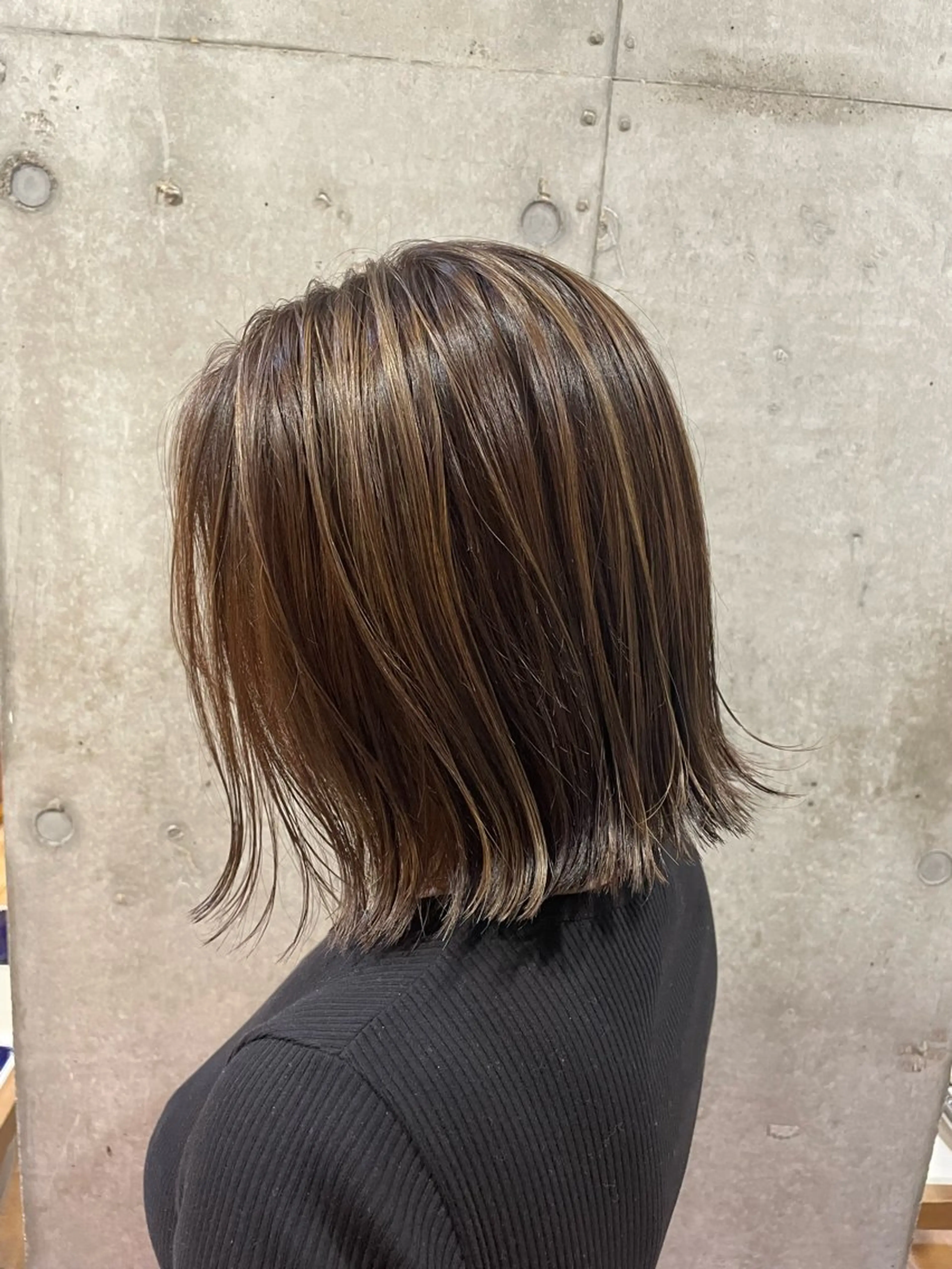 ミディアム カット ヘアカラー トリートメント ♥️ボブ/ブリーチ なしカラー/mahoのヘアスタイル