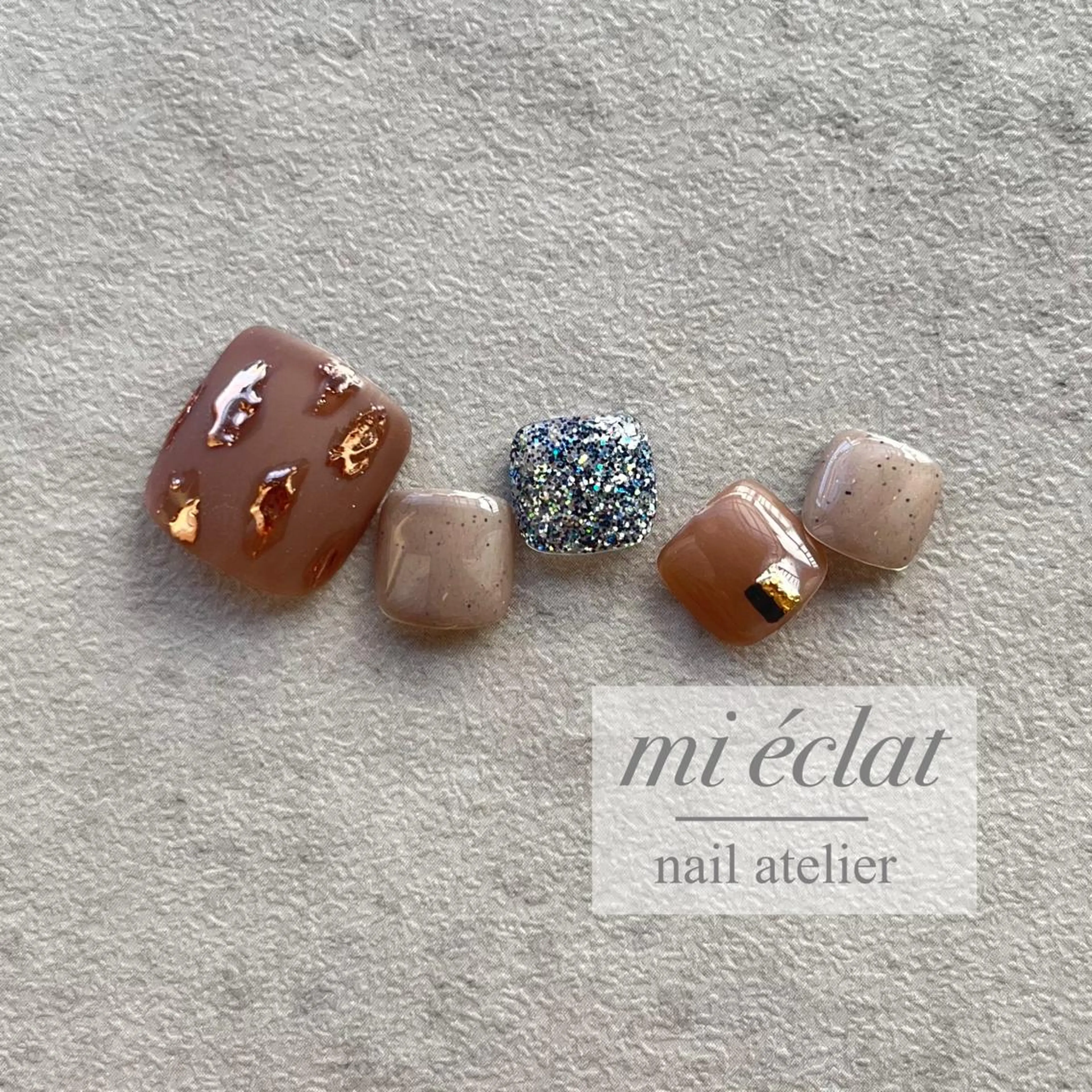 ネイル アートネイル ボルドー ブラウン フットネイル フレンチネイル mi éclat ミ　エクラのネイルデザイン