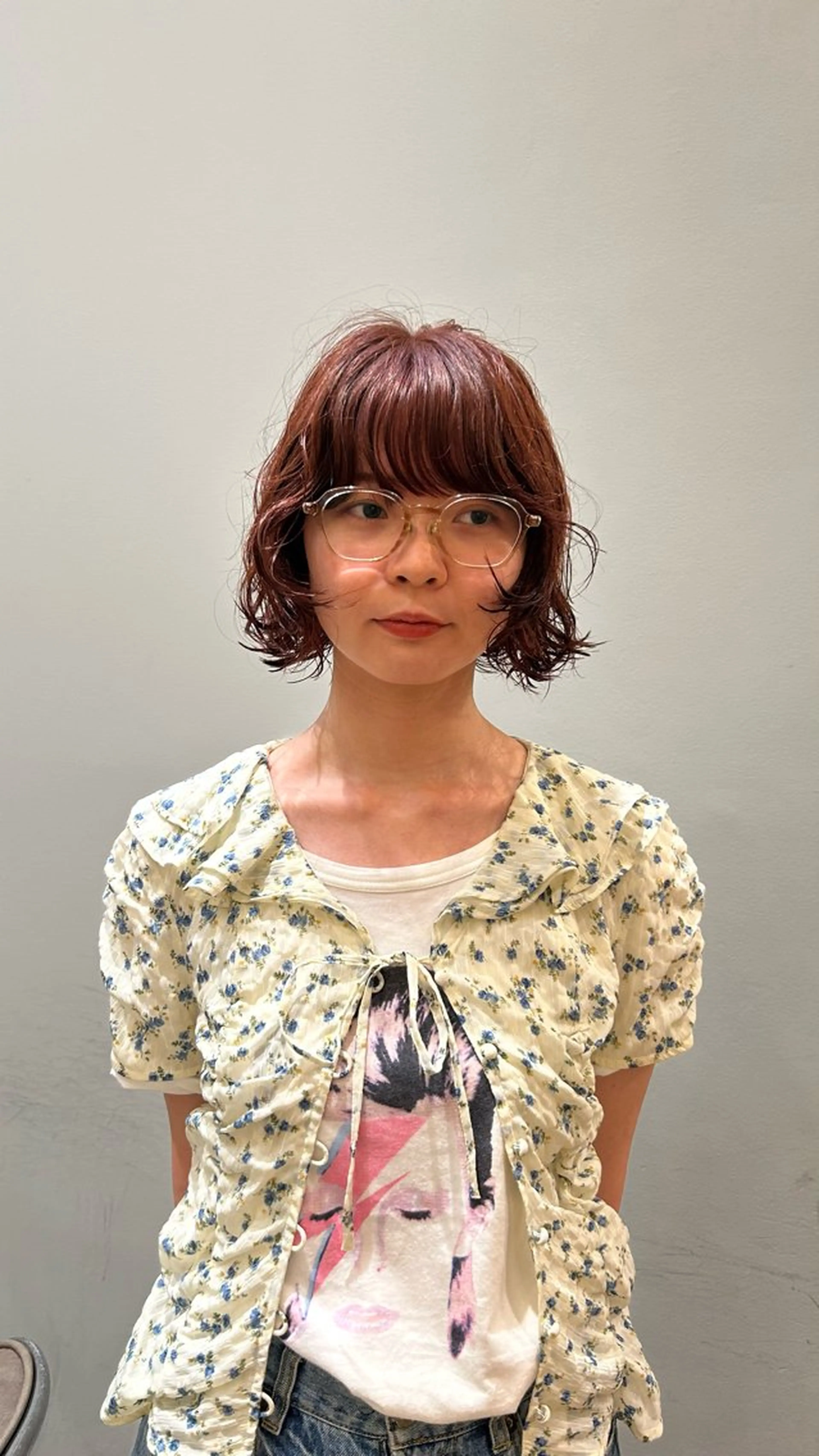 ショート カラー パーマ ボブ トリートメント ニュアンスパーマ カット ヘアカラー パーマ トリートメント 🌿ボブ パーマ高橋啓太🌿のヘアスタイル