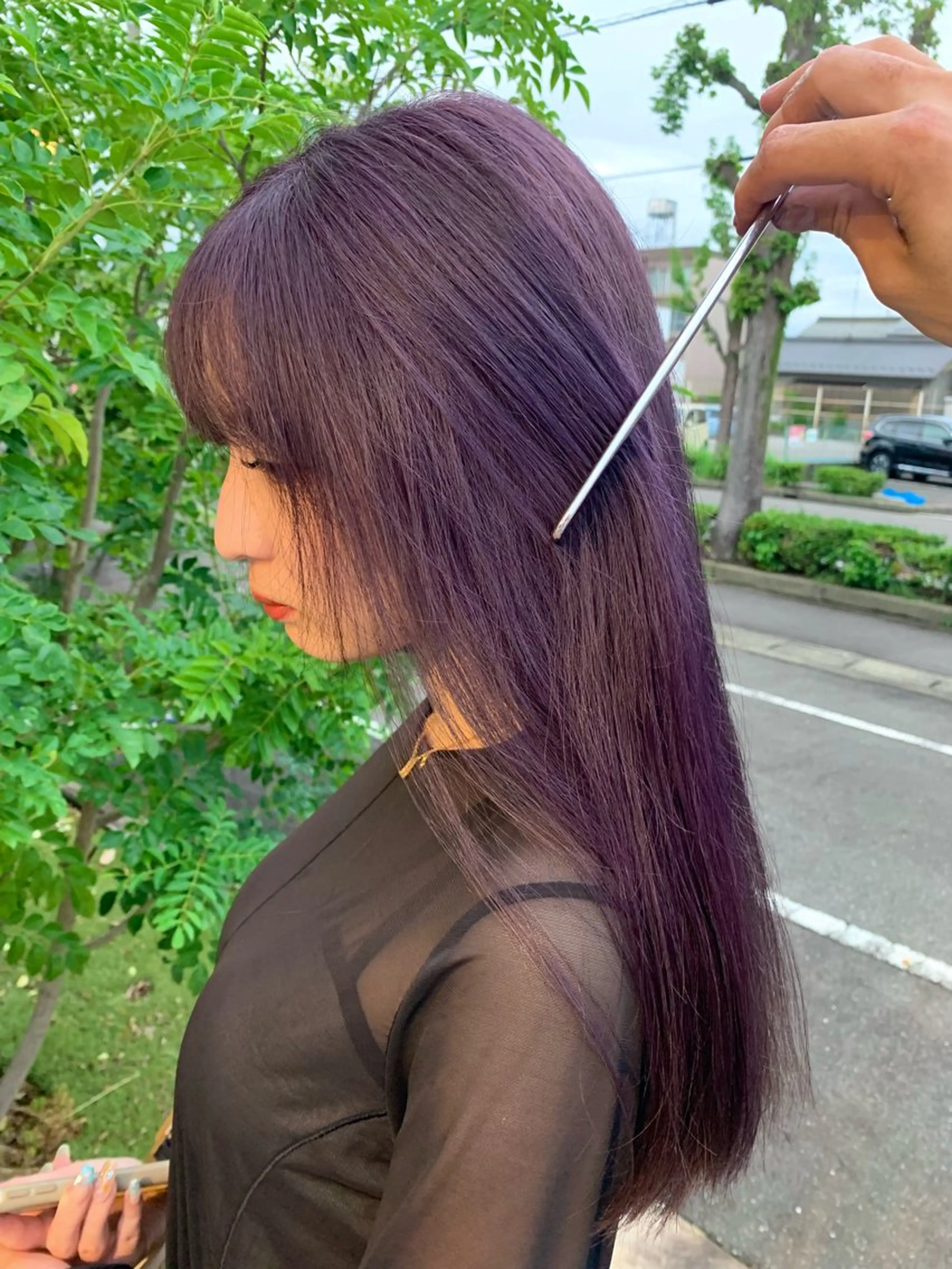 ロング カラー グレージュ ラベンダーカラー ラベンダーグレージュ ラベンダーグレー 💫レイヤーカット✨ 透明感カラー工藤雄大のヘアスタイル