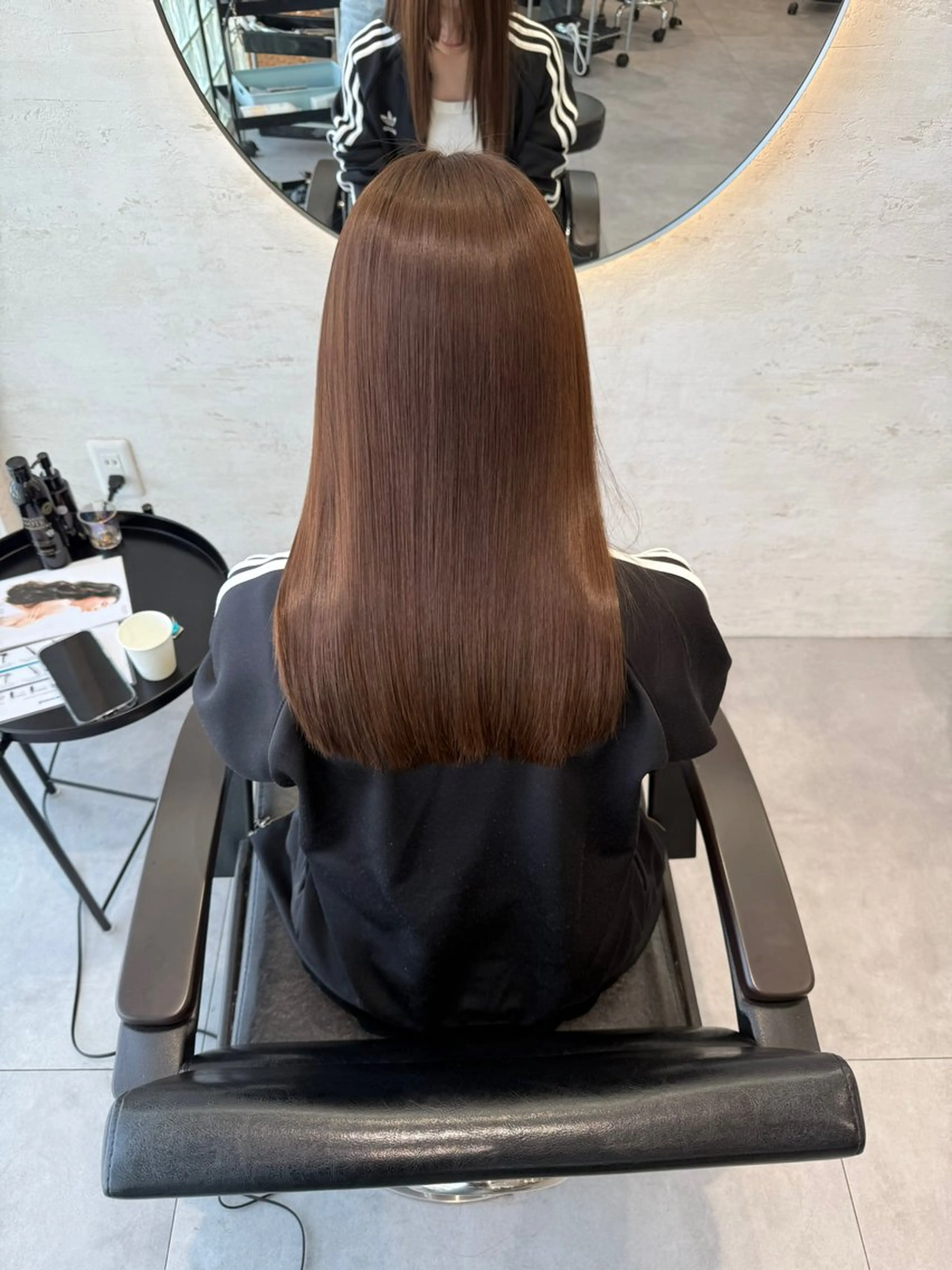 セミロング ヘアカラー トリートメント 柴田樹/大人可愛い 艶髪カラー/髪質改善のヘアスタイル