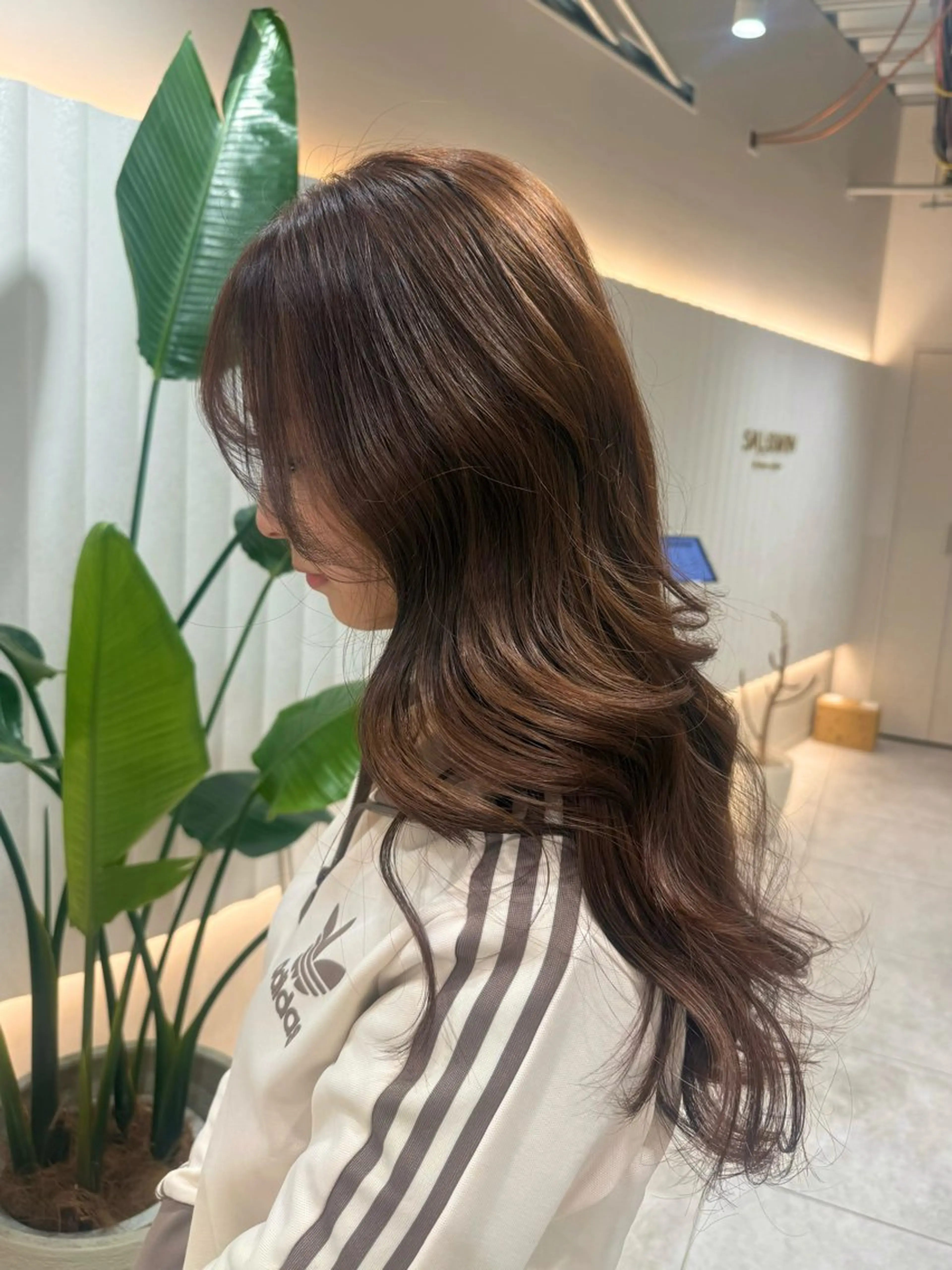 ロング カラー ブラウンカラー ヘアカラー トリートメント ブリーチなし🩶 グレージュのヘアスタイル