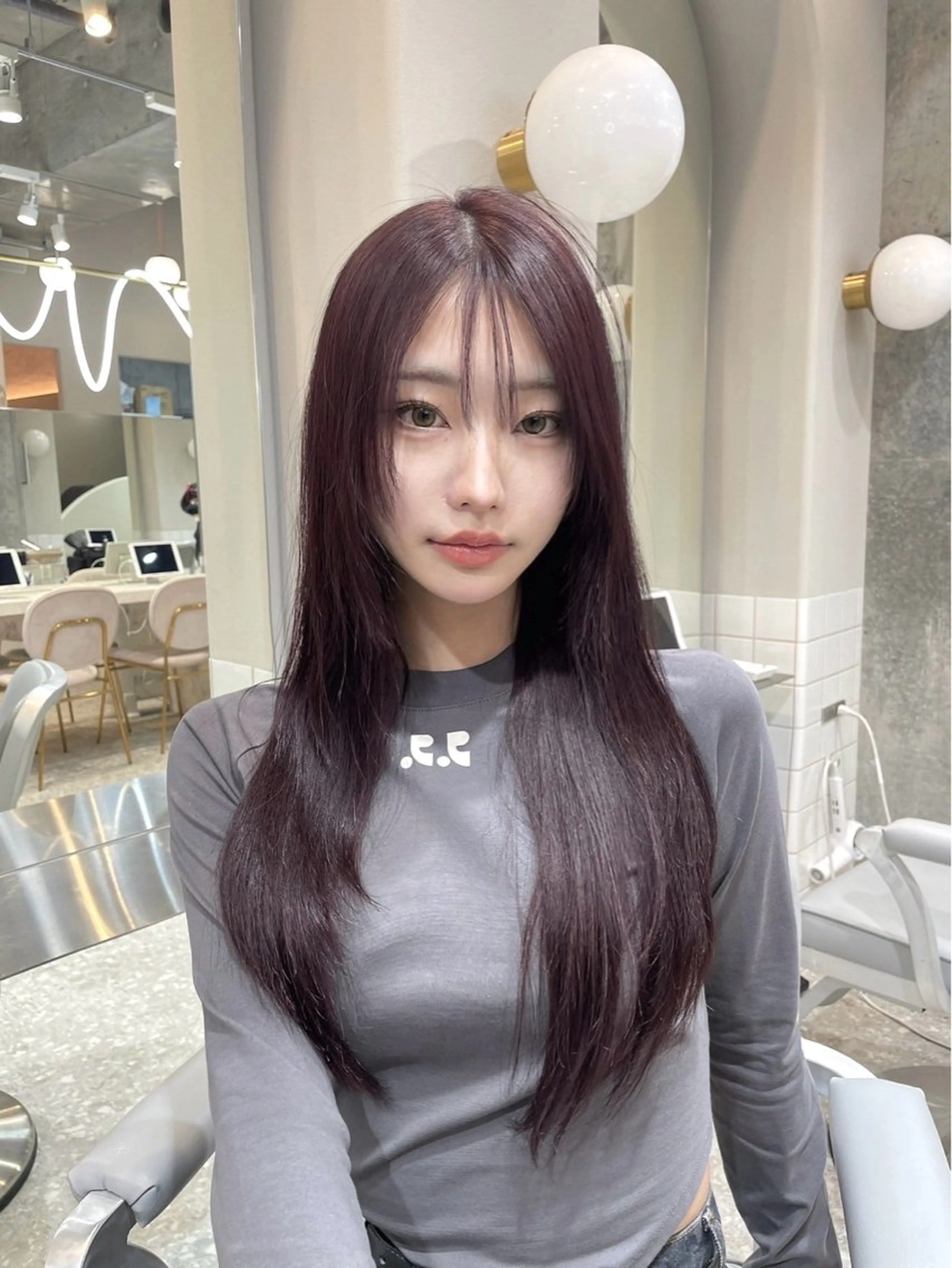 ロング カラー 顔まわりレイヤー レイヤーカット ハッシュカット/ 艶カラー/RIN🩶のヘアスタイル