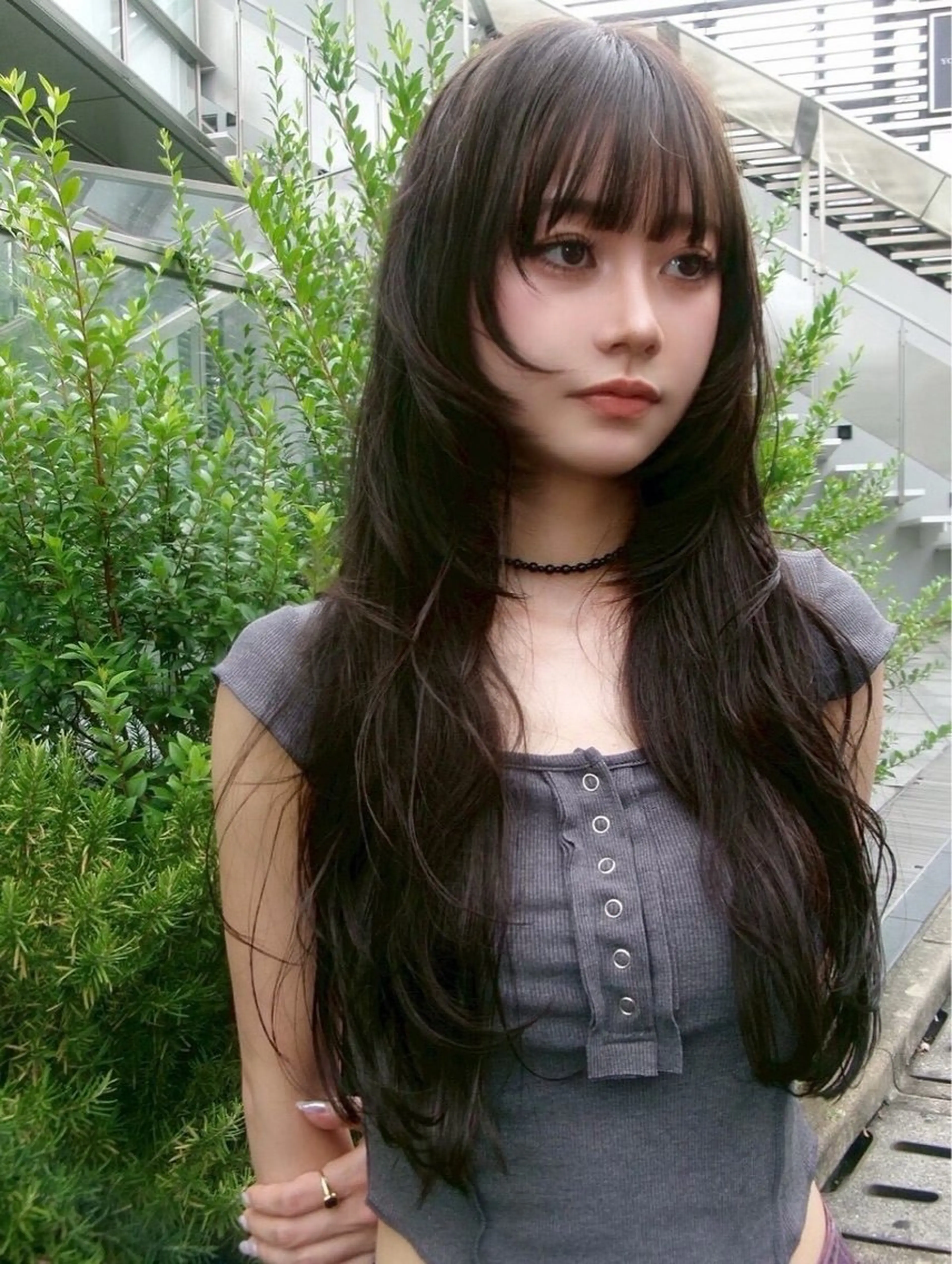 ロング カラー 黒髪 透明感カラー ナチュラルブラック 蔭山 幸奈のヘアスタイル