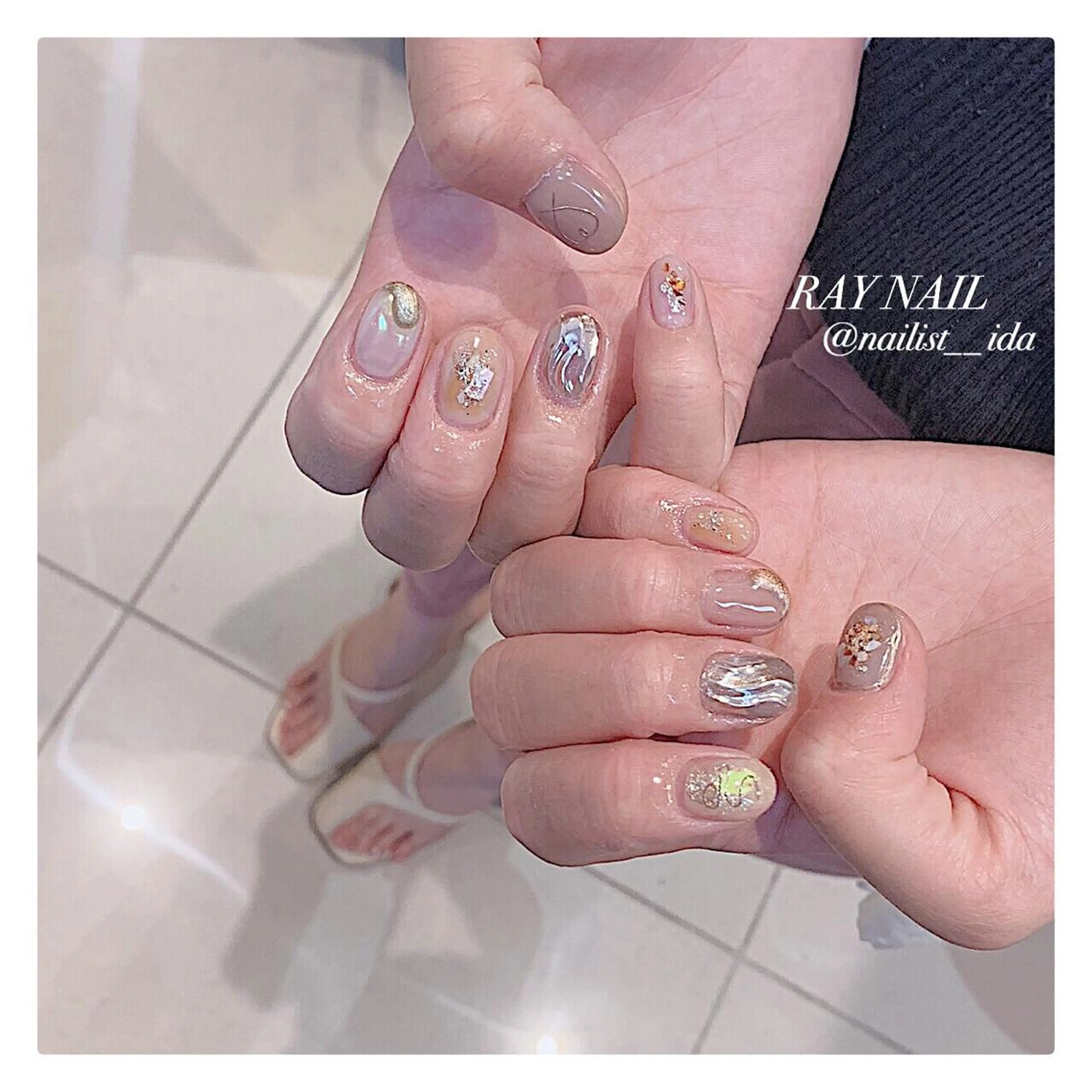 ネイル ニュアンスネイル Arowa 伊田のネイルデザイン