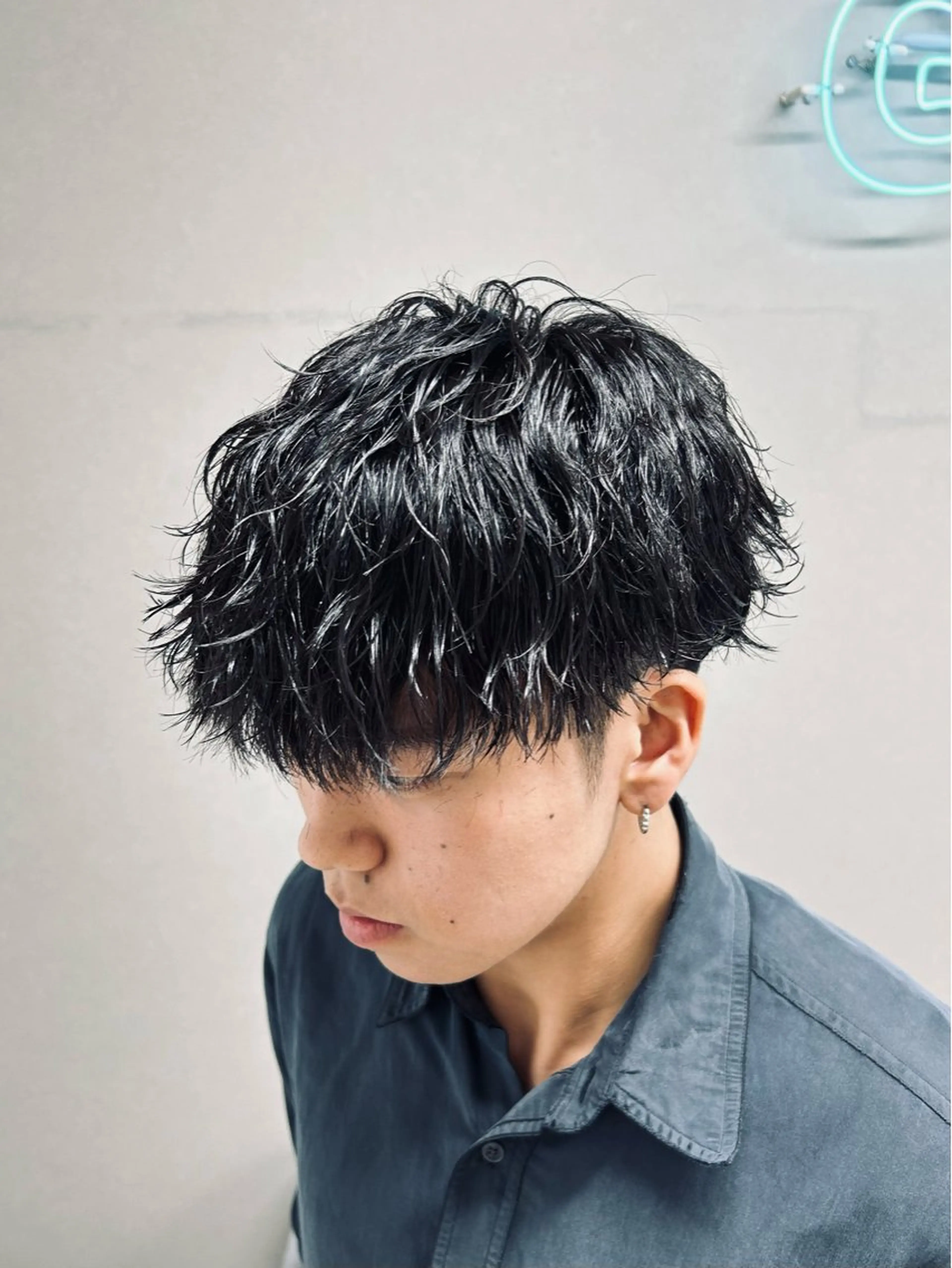 ミディアム パーマ メンズ 🏁メンズパーマ/ RYOYAのヘアスタイル