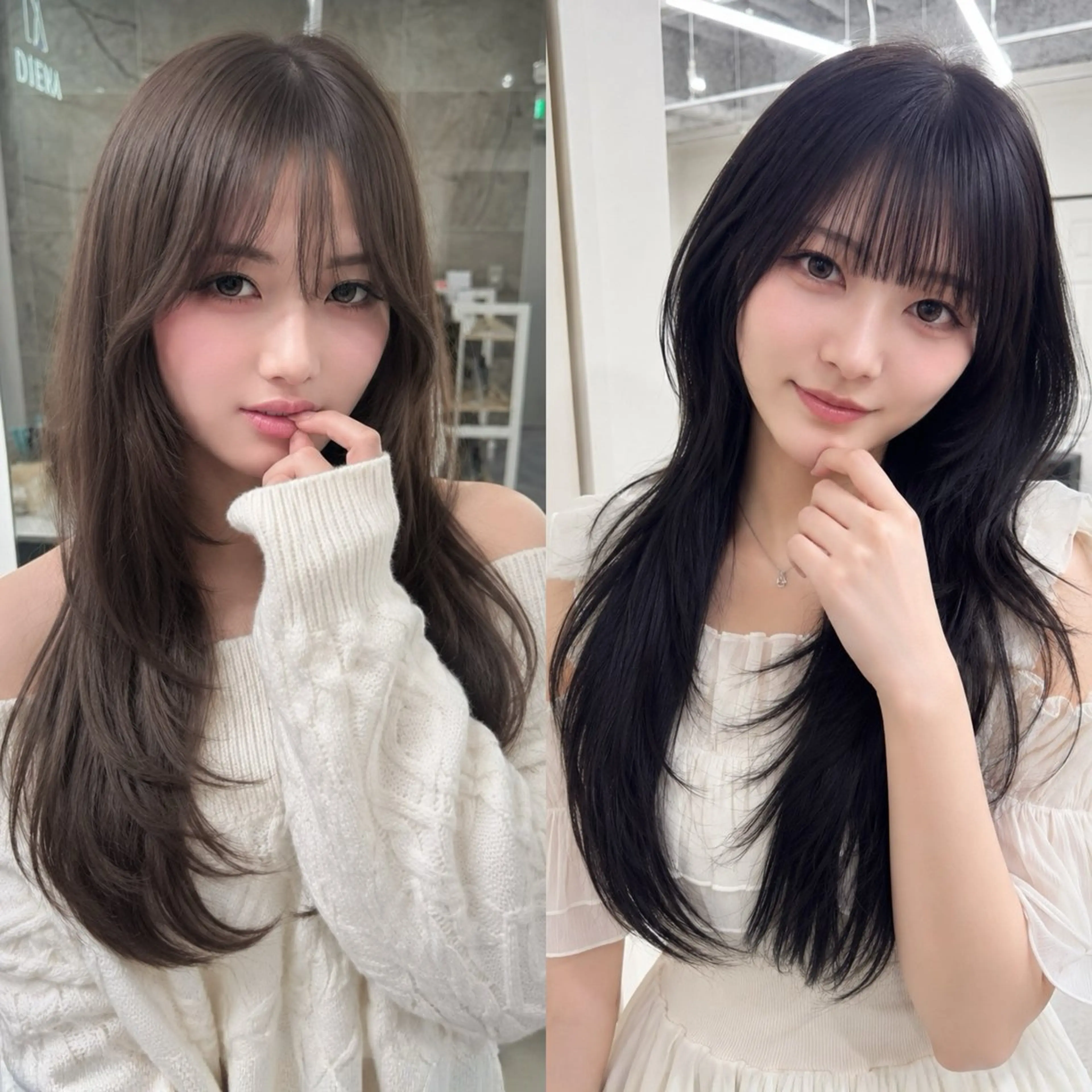ロング カラー カット ヘアカラー トリートメント 🎀レイヤー×透明感 ×髪質改善🎀米田のヘアスタイル