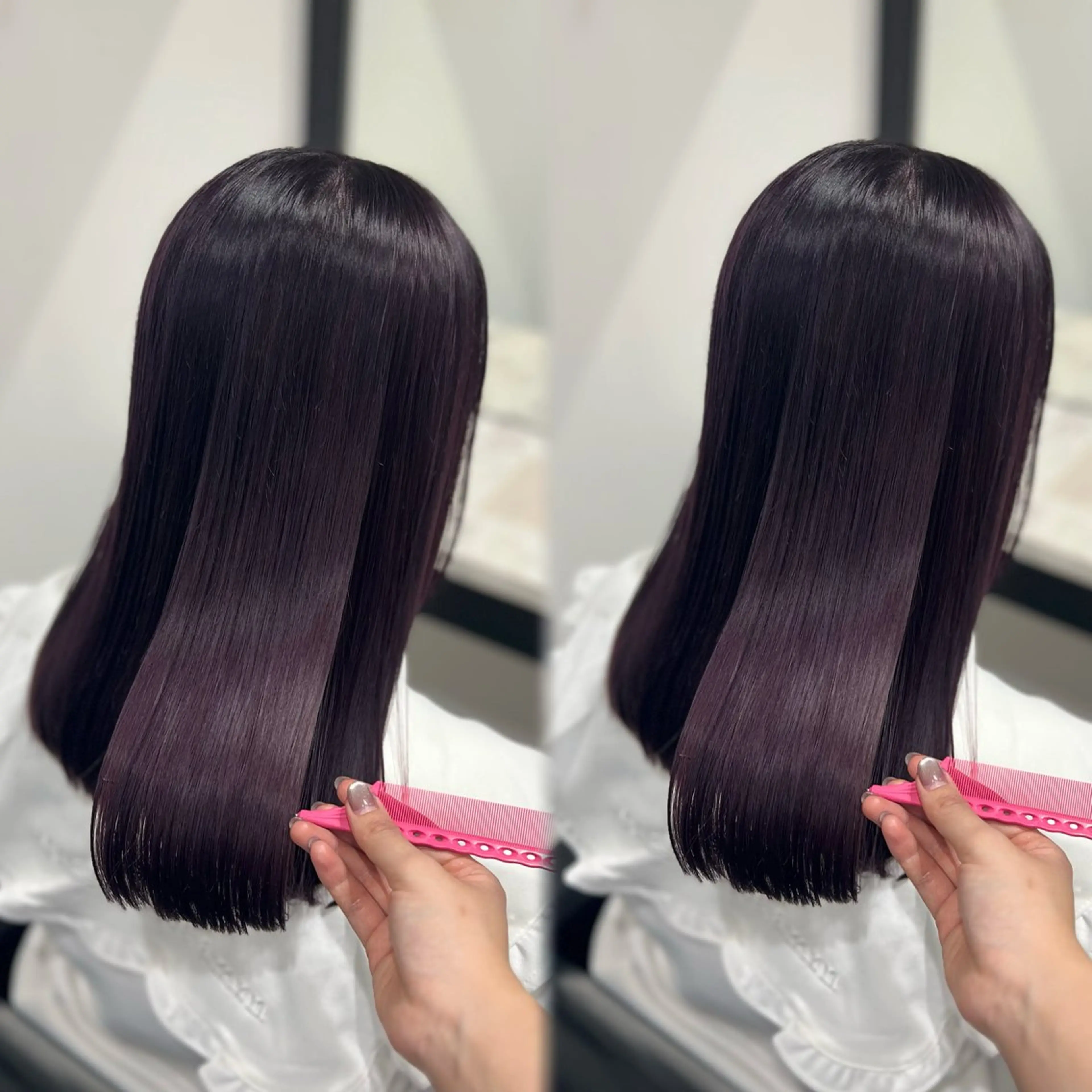セミロング カラー ブリーチ ブリーチなしカラー ヘアカラー Dia ‎ アキヨシ ミユのヘアスタイル