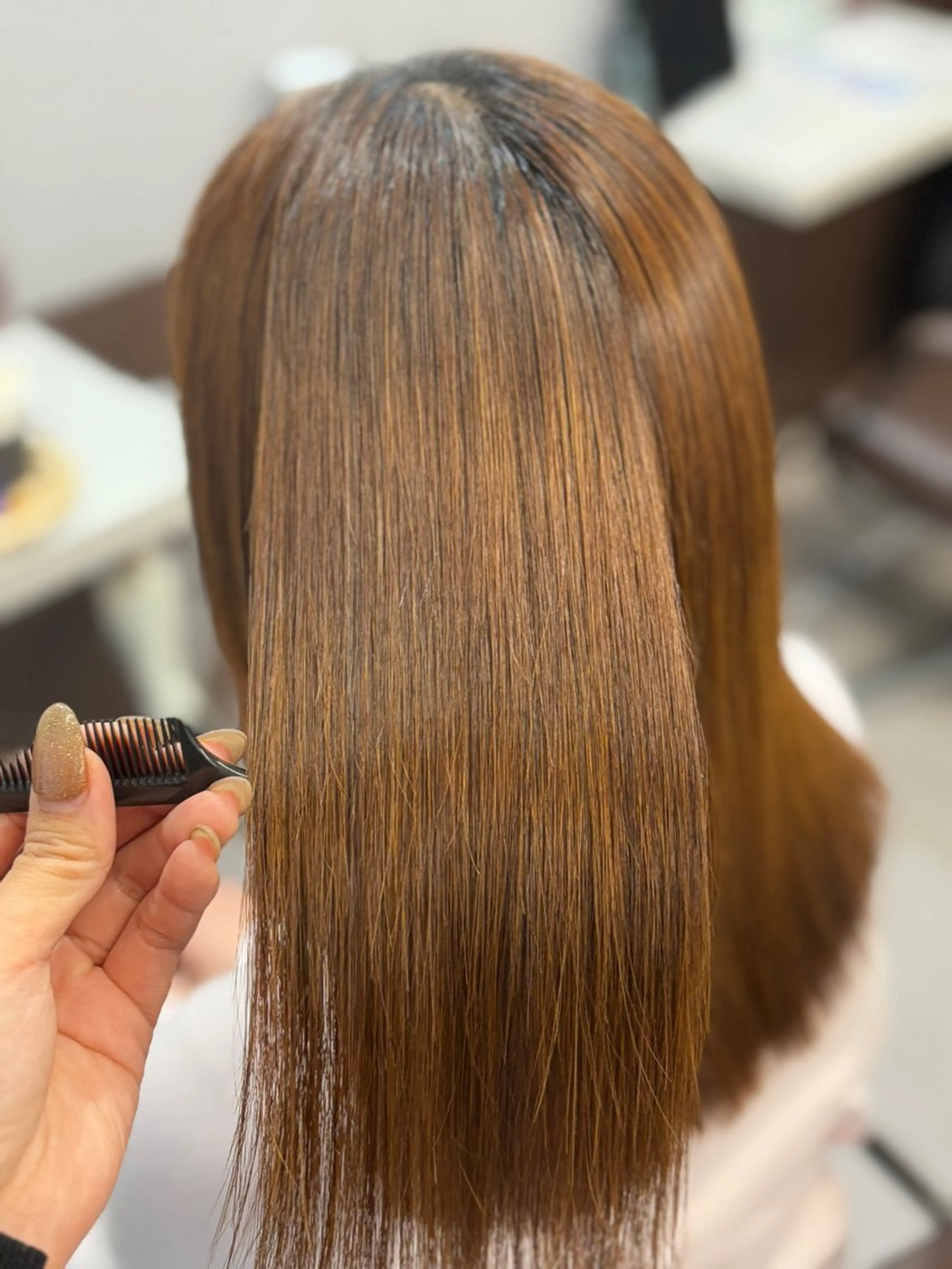 セミロング カラー 韓国×髪質改善カラー 💎hinaのヘアスタイル