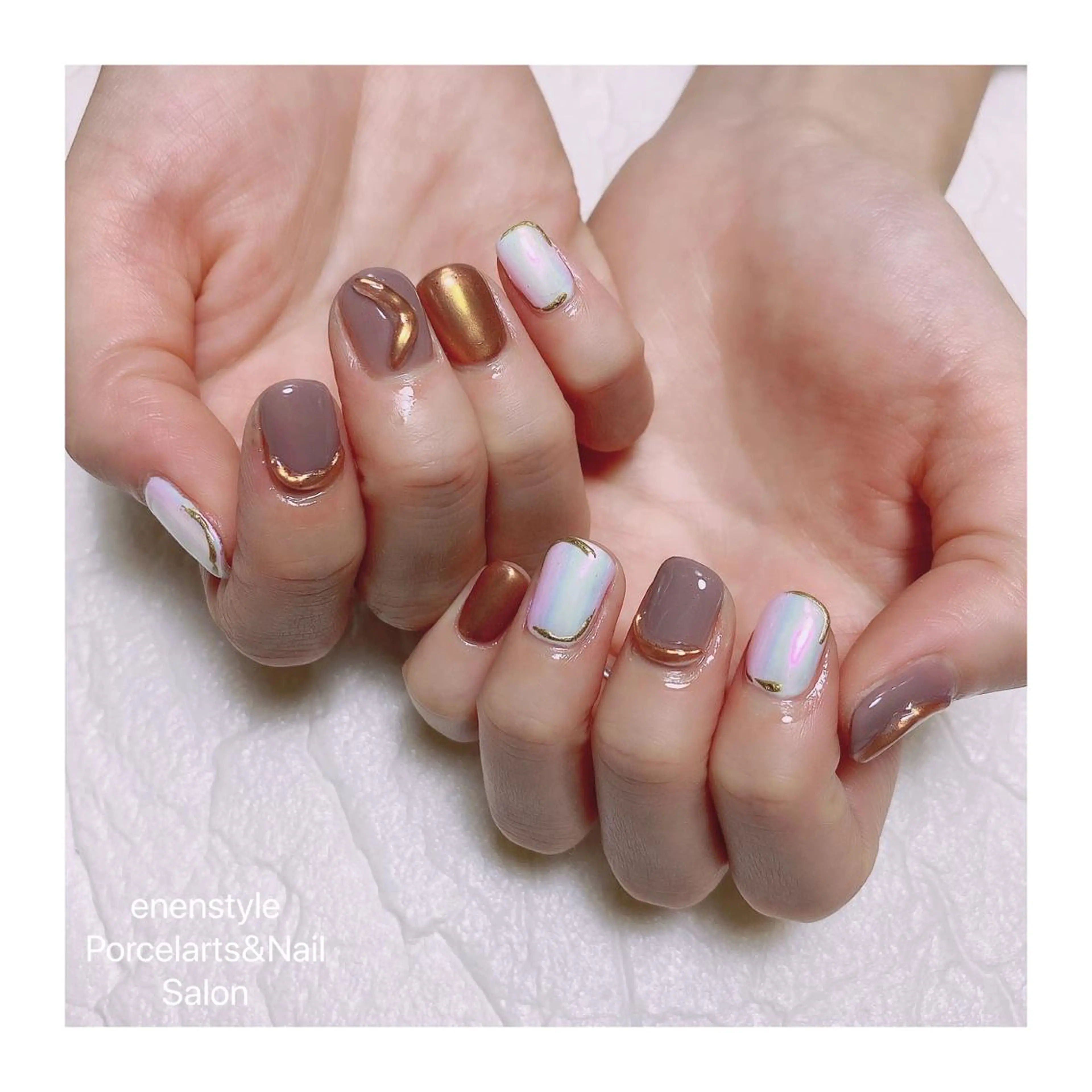 ショート ネイル ハンドネイル 👑enen style👑のネイルデザイン