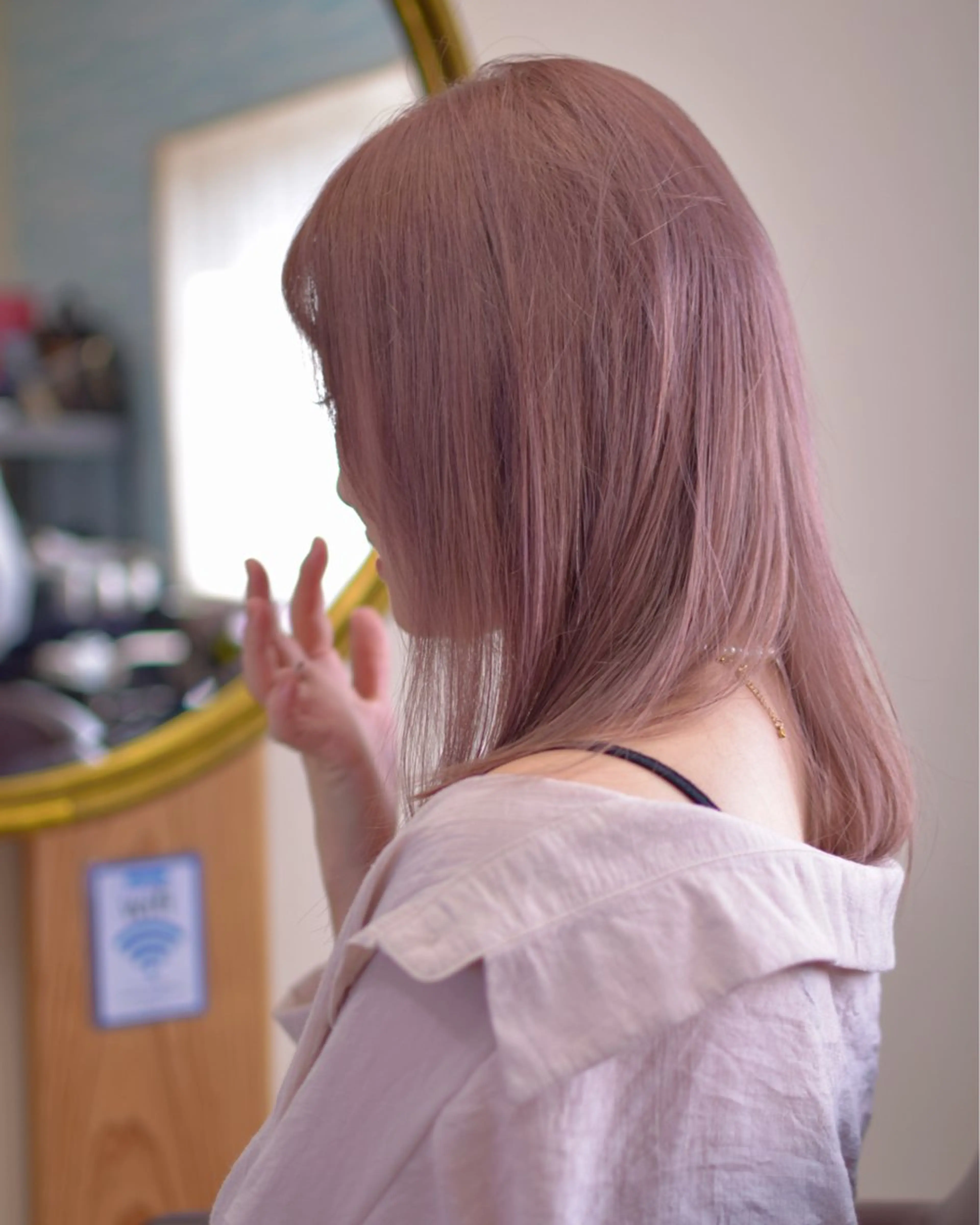 セミロング カラー ブリーチ ピンクカラー 小顔ショートヘア♪ TAKUMIのヘアスタイル