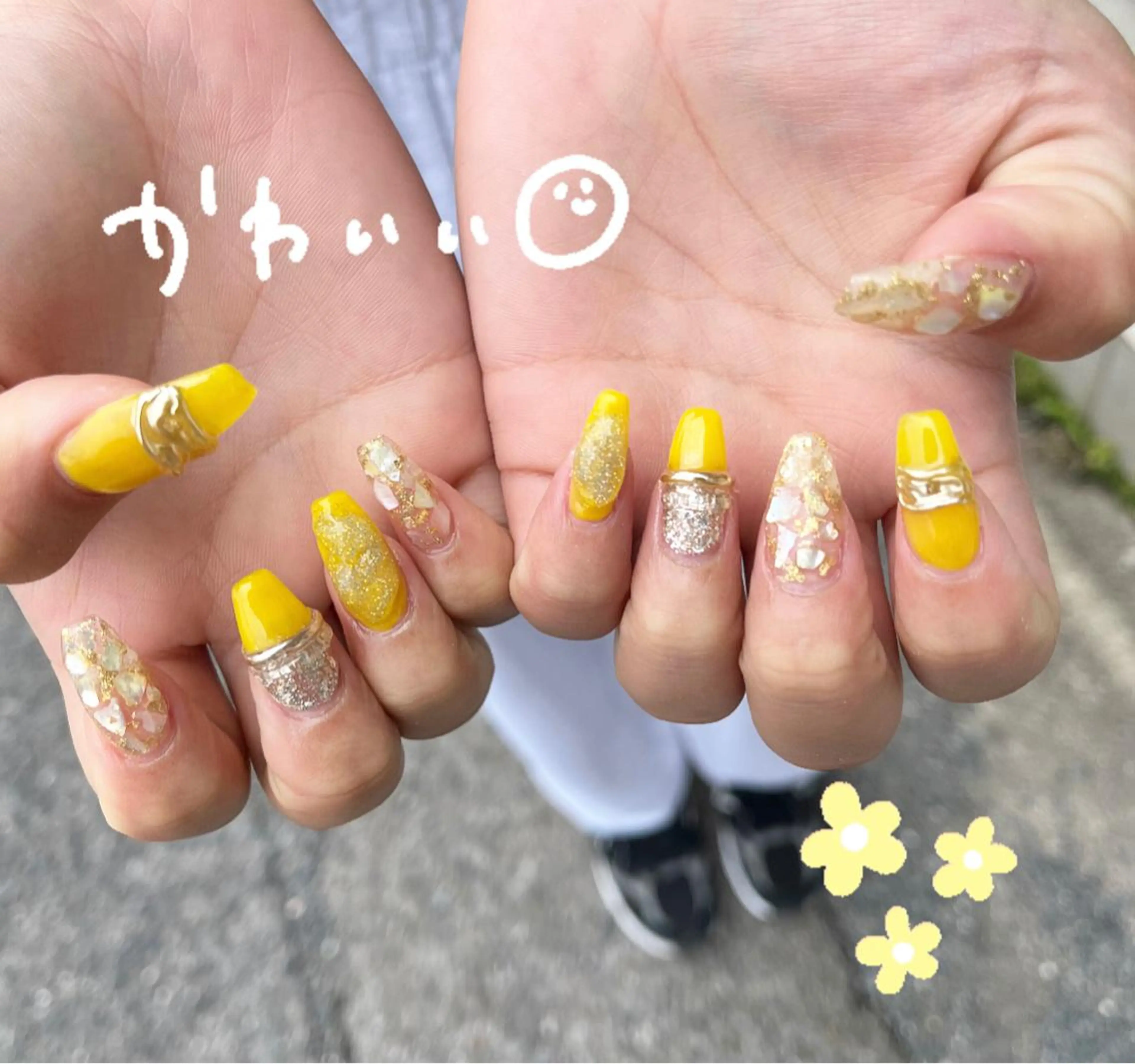ネイル 黄色 #Amin nail salonのネイルデザイン