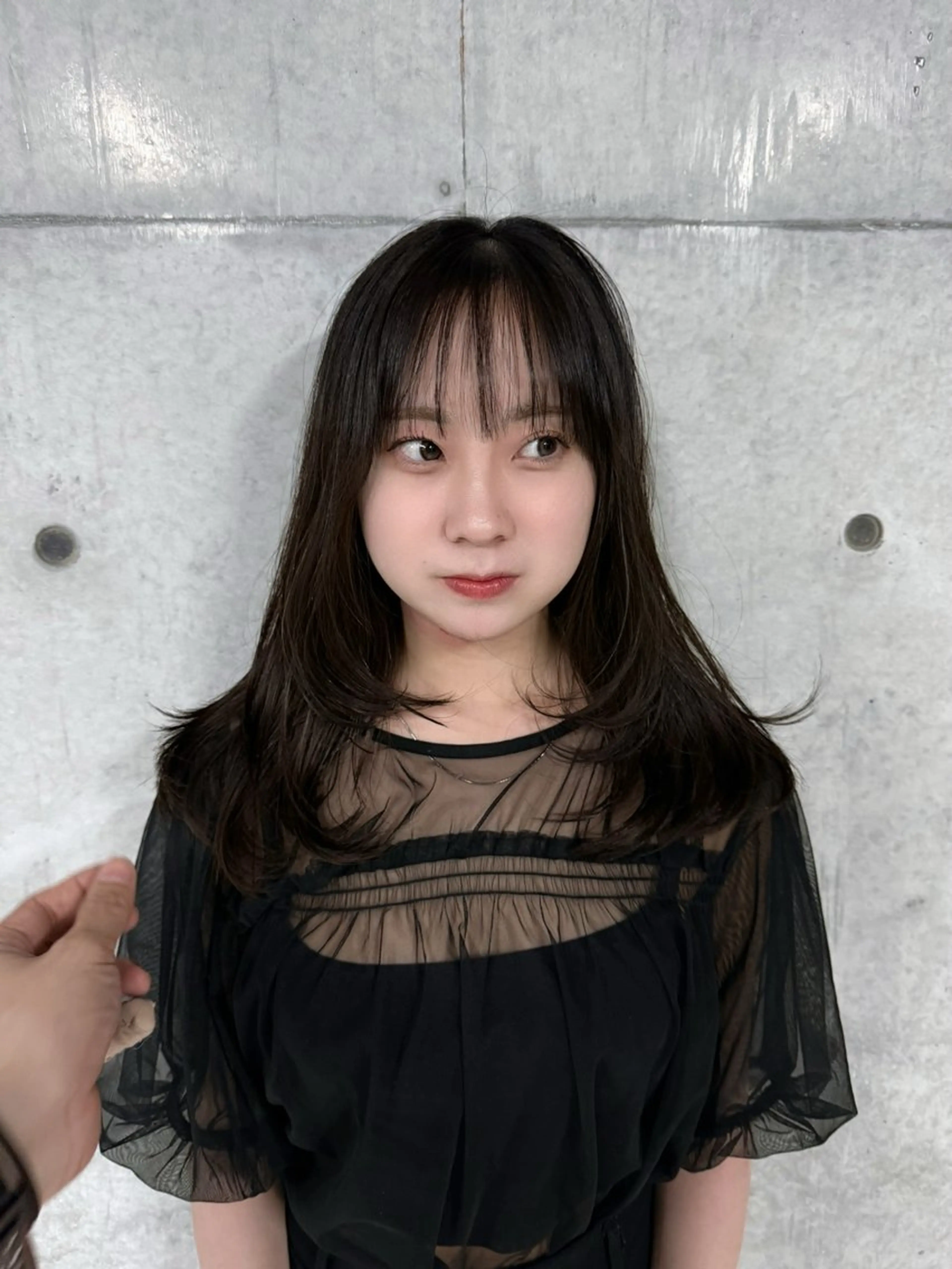 ロング ロングレイヤー アッシュ 顔周りカット 韓国風ヘア レイヤーカット カット 誰より丁寧なカット/ 小林輝/レイヤーのヘアスタイル