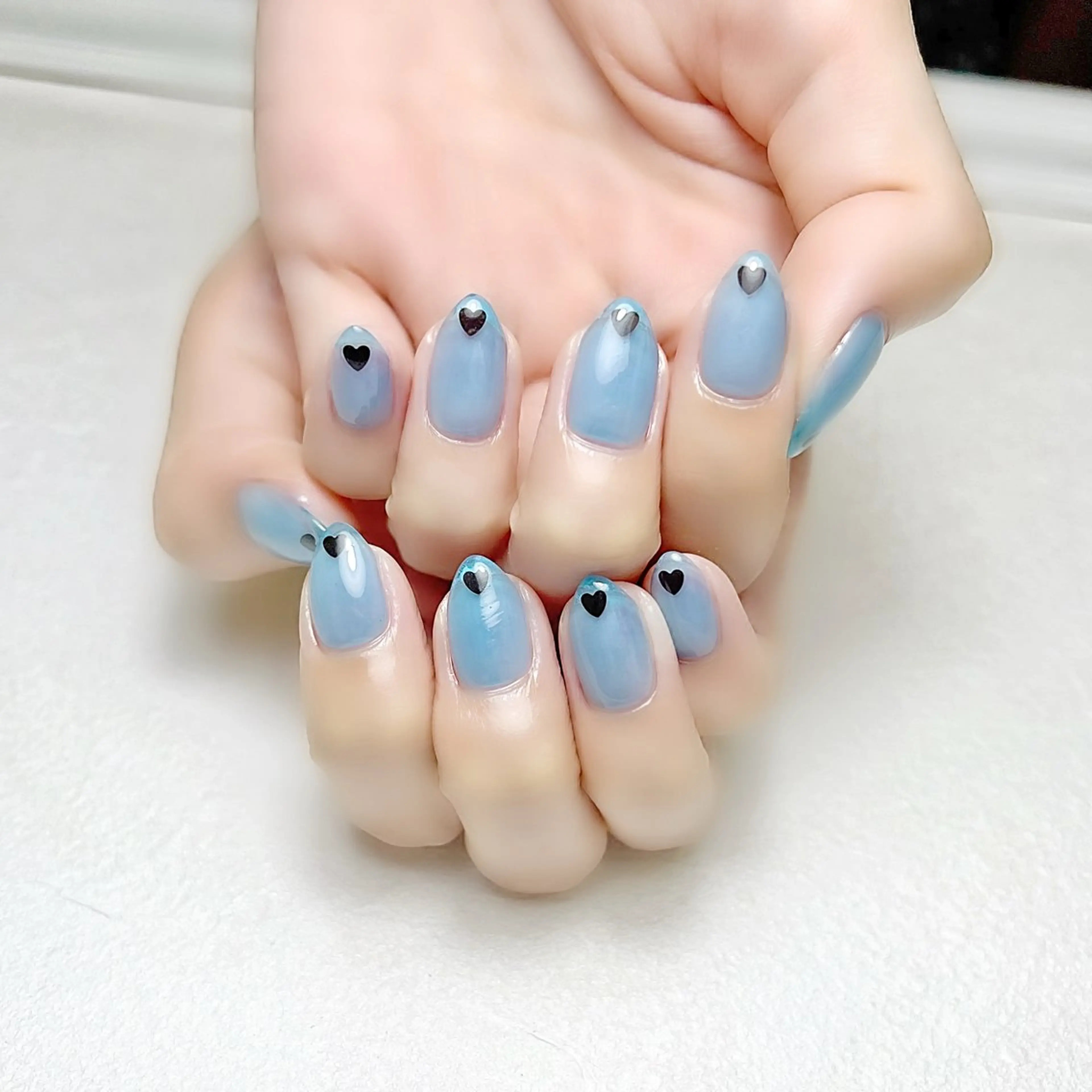 ネイル ハート オフィスネイル ワンカラーネイル 夏ネイル rouse nail RISATOのネイルデザイン