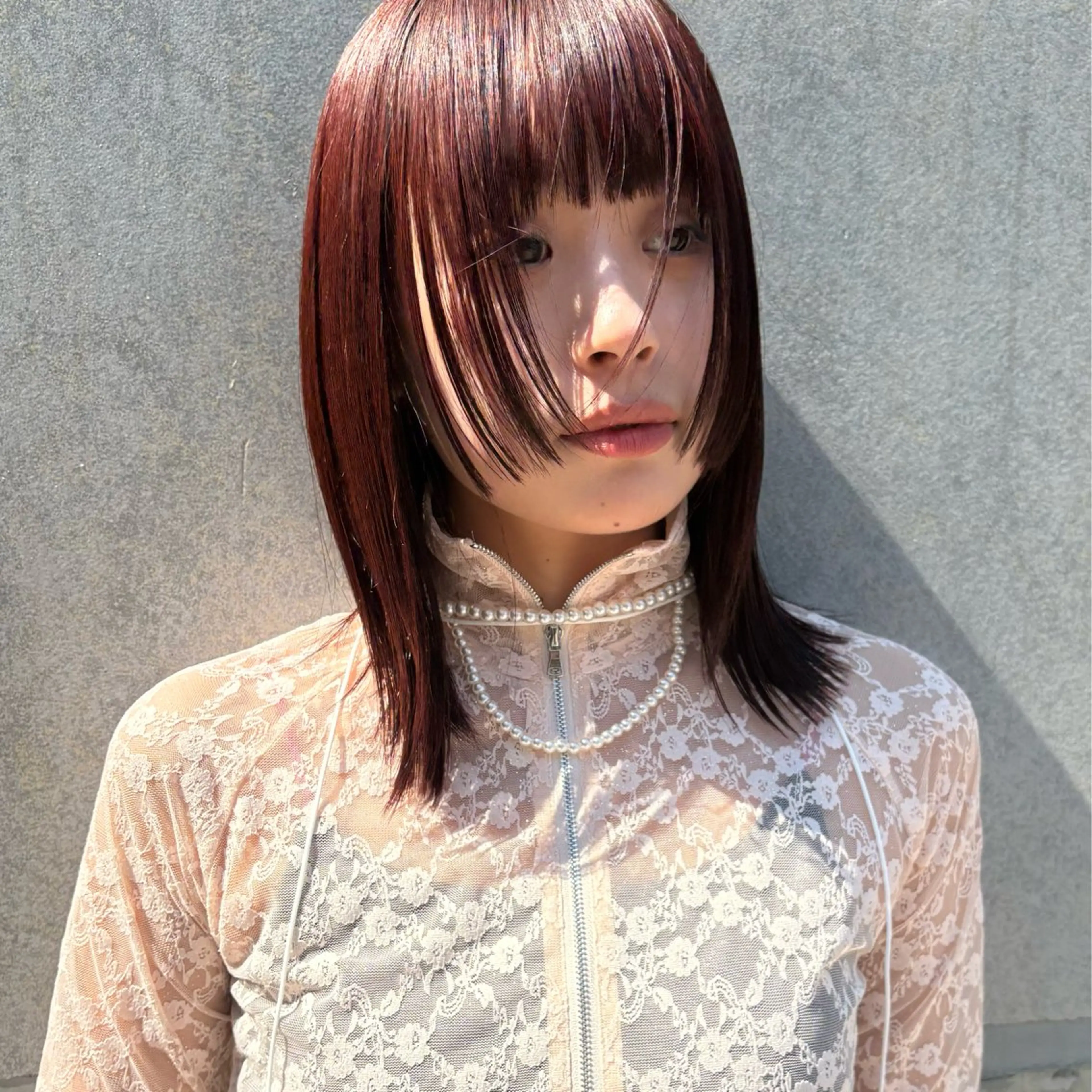 ミディアム カラー カット ヘアカラー トリートメント 🍊暖色×顔周り 🍊cocoroのヘアスタイル