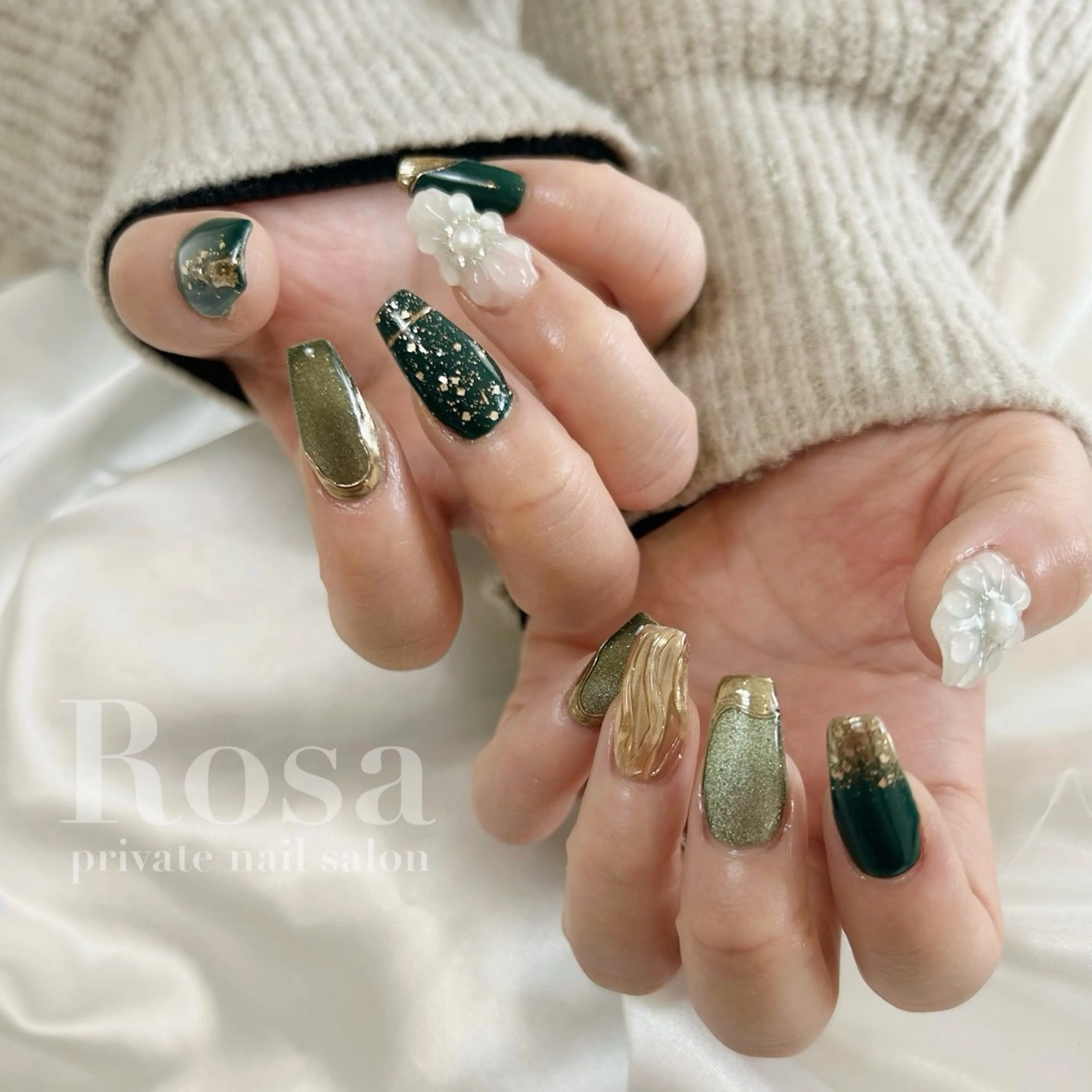 ネイル 長さ出し 持ち込み nail salon Rosaのネイルデザイン