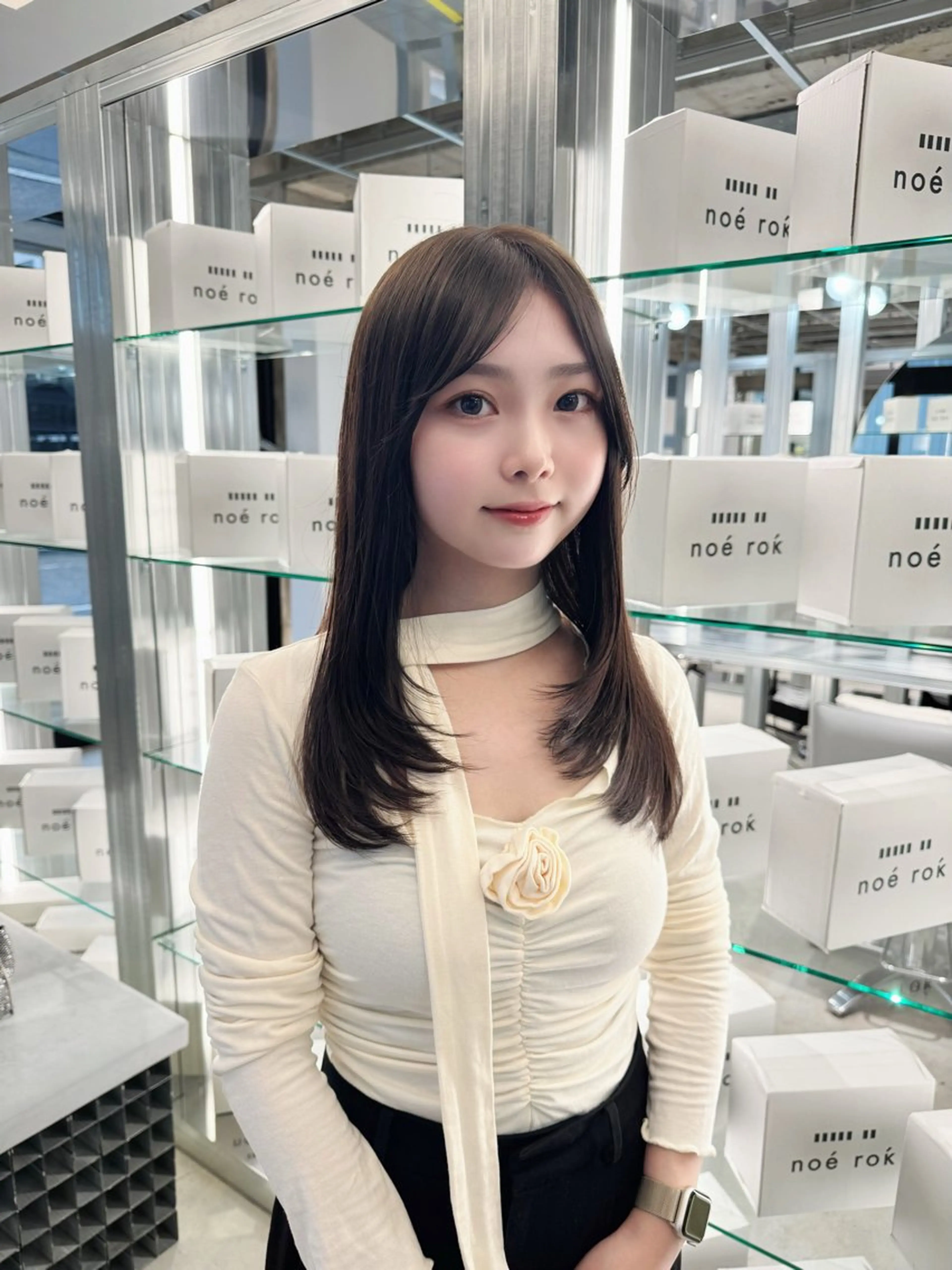 セミロング カット ヘアカラー トリートメント 大場 菜月のヘアスタイル