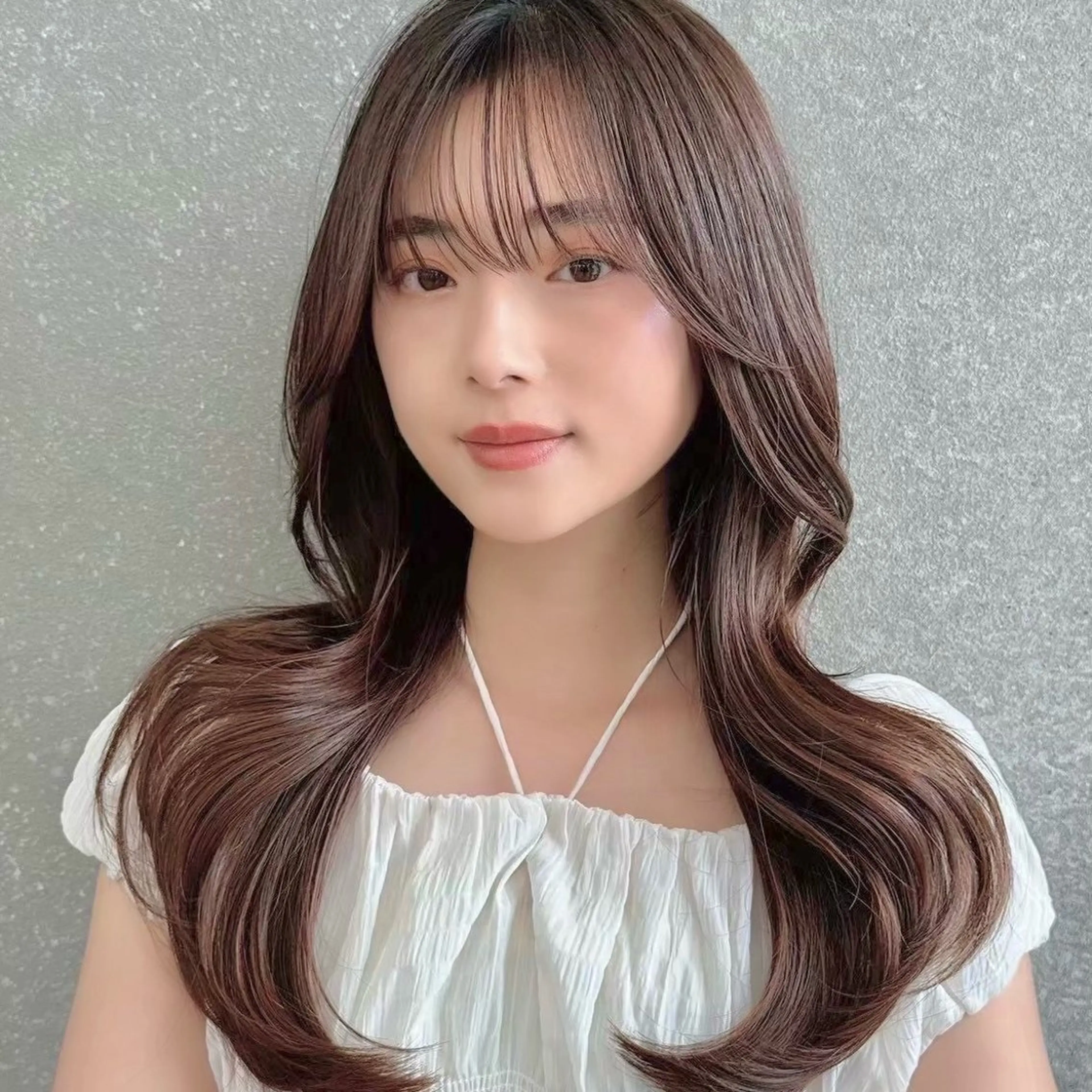 セミロング ヨシンモリ 韓国風ヘア レイヤーカット カット ヘアカラー トリートメント ボブ/縮毛矯正/ レイヤー/塚田のヘアスタイル